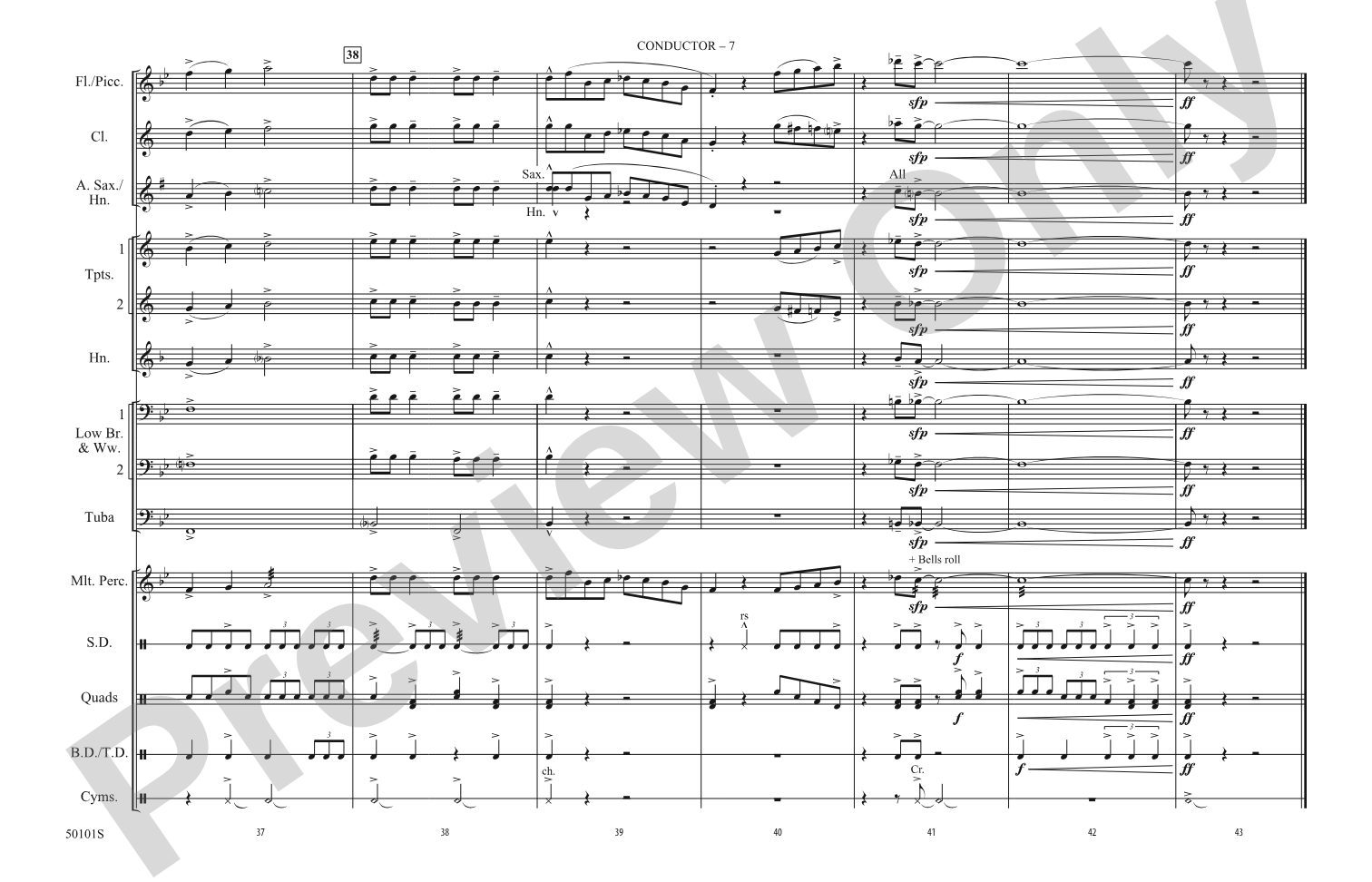 Jingle Bell Rock: Marching Band Conductor Score & Parts