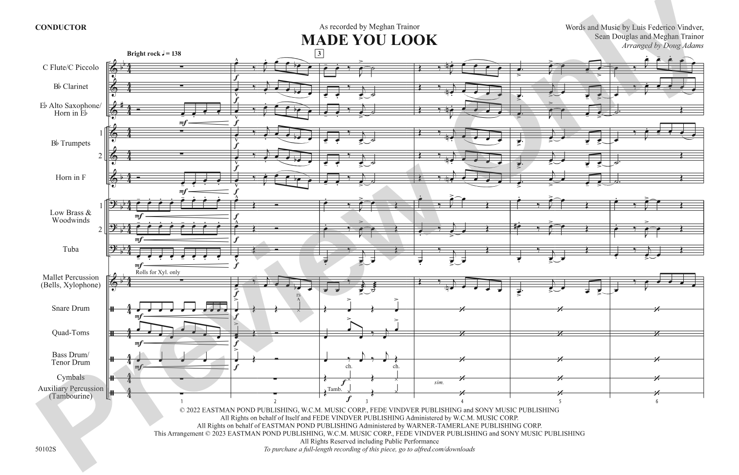 Made You Look: Marching Band Conductor Score & Parts