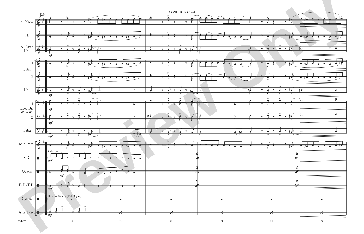 Made You Look: Marching Band Conductor Score & Parts
