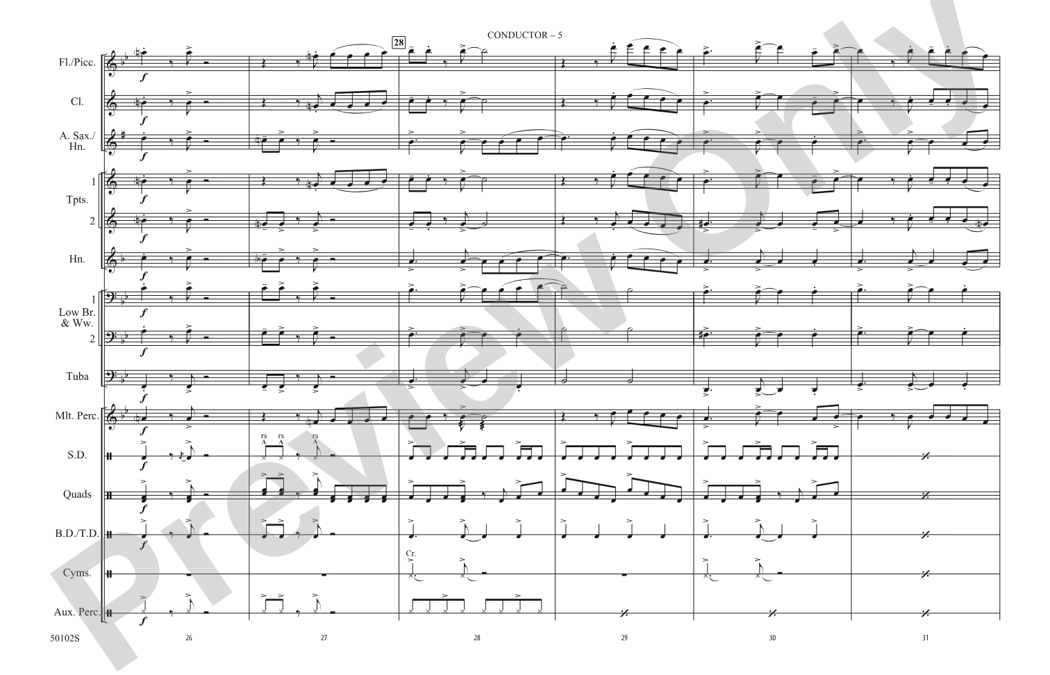 Made You Look: Marching Band Conductor Score & Parts