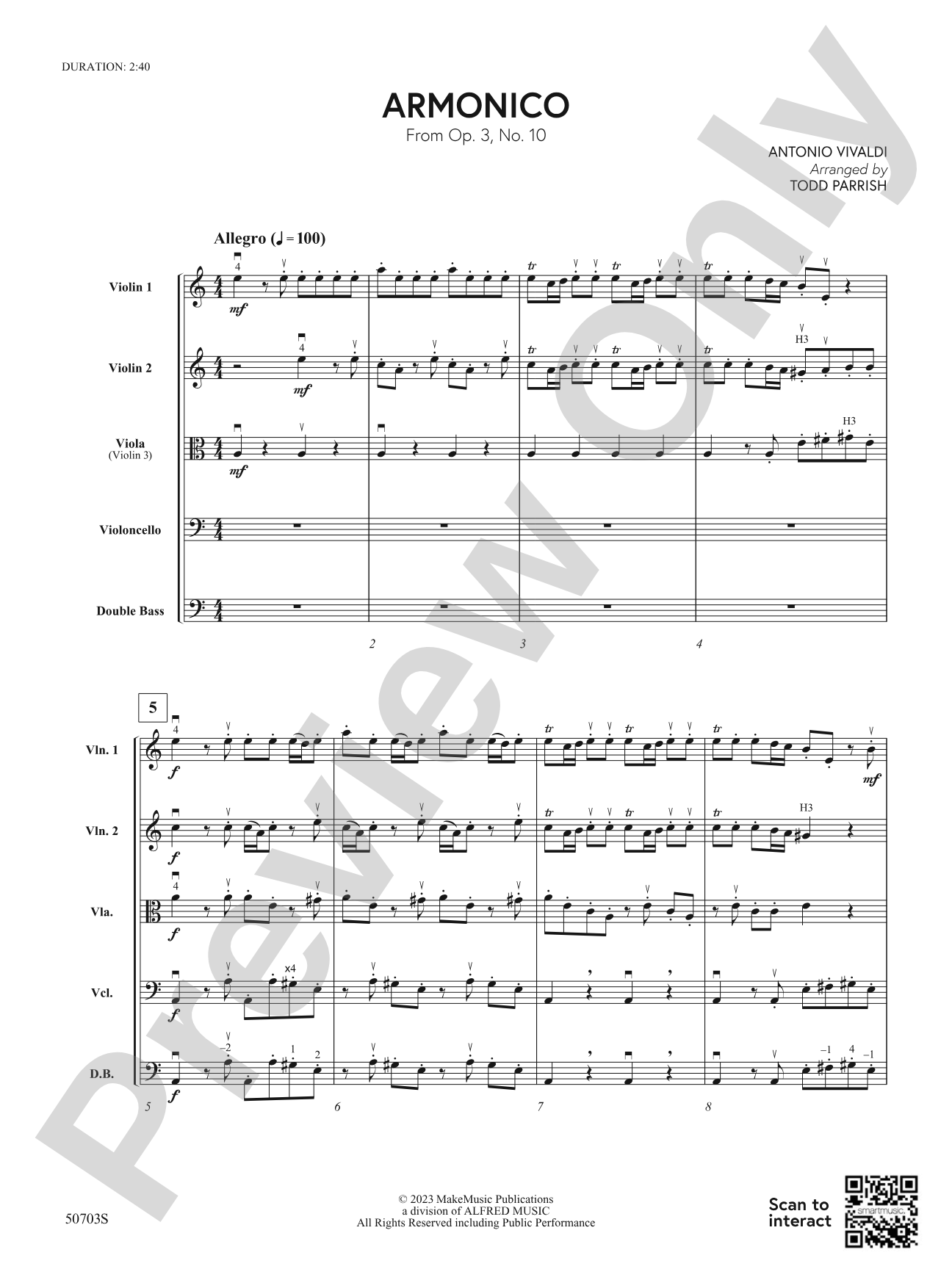 Armonico: String Orchestra Conductor Score & Parts