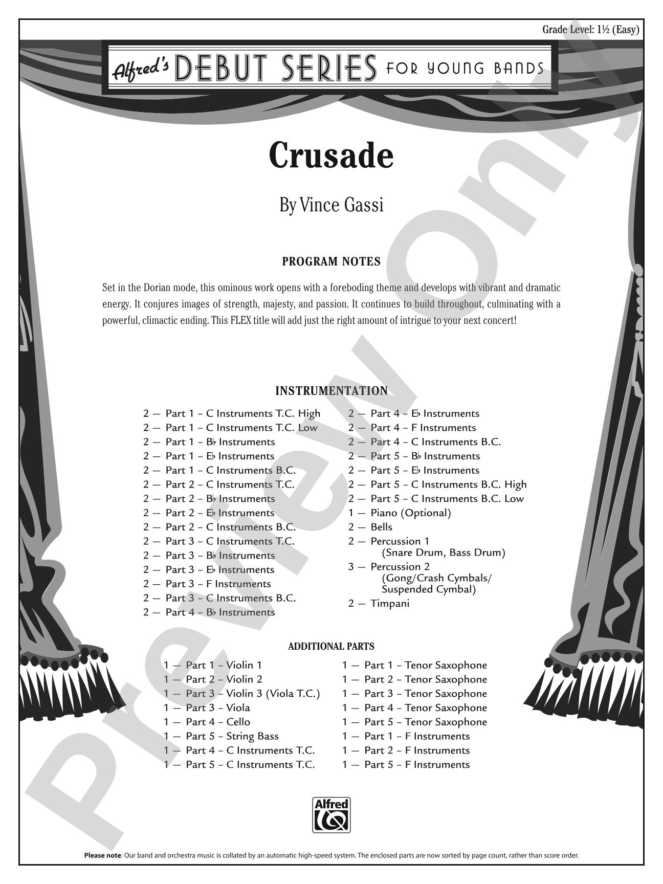 Crusade: Flexible Band/String Ensemble Score & Parts