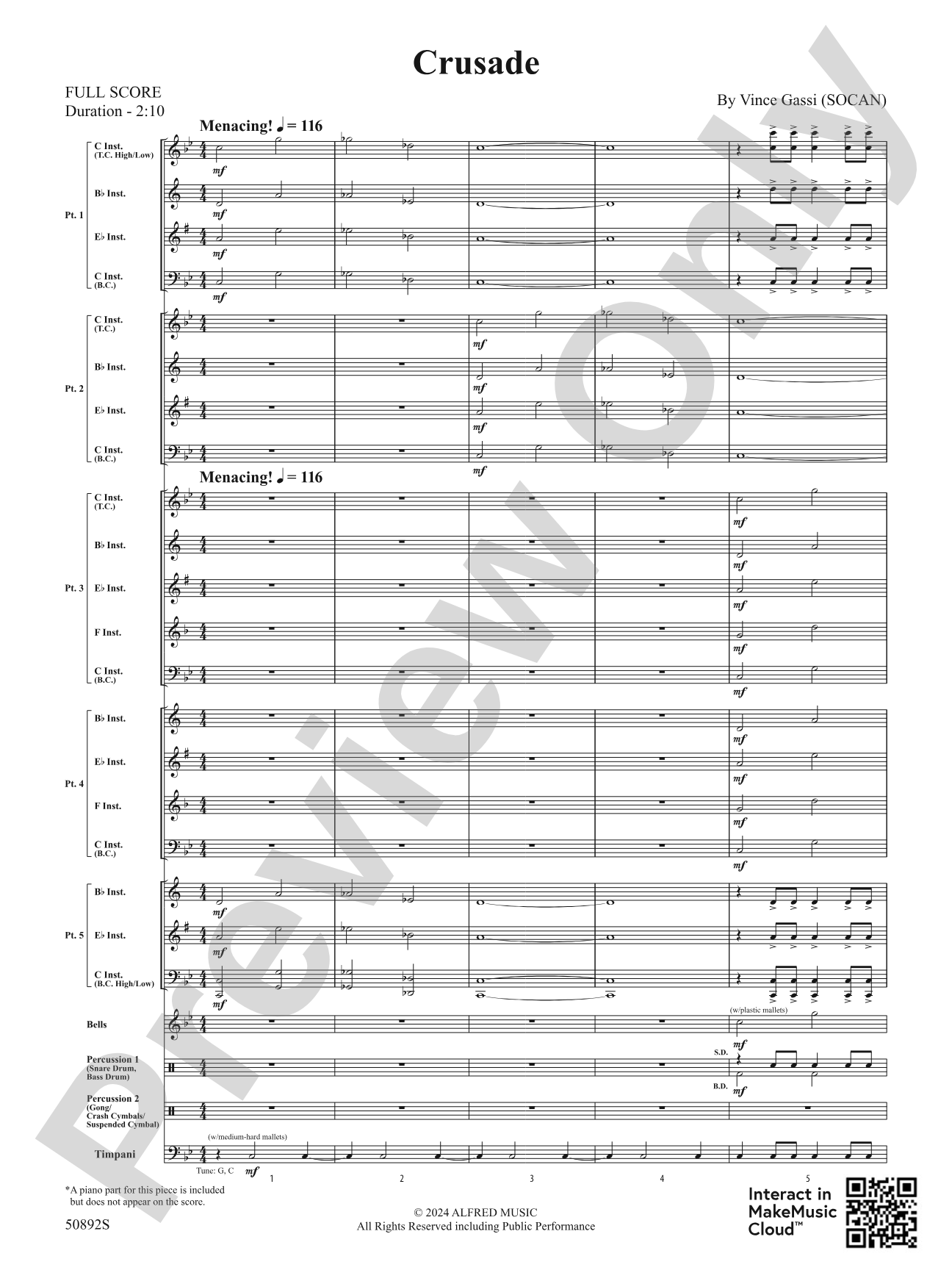Crusade: Flexible Band/String Ensemble Score & Parts
