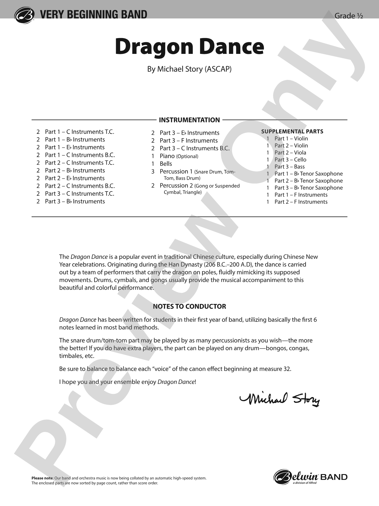 Dragon Dance: Flexible Band/String Ensemble Score & Parts