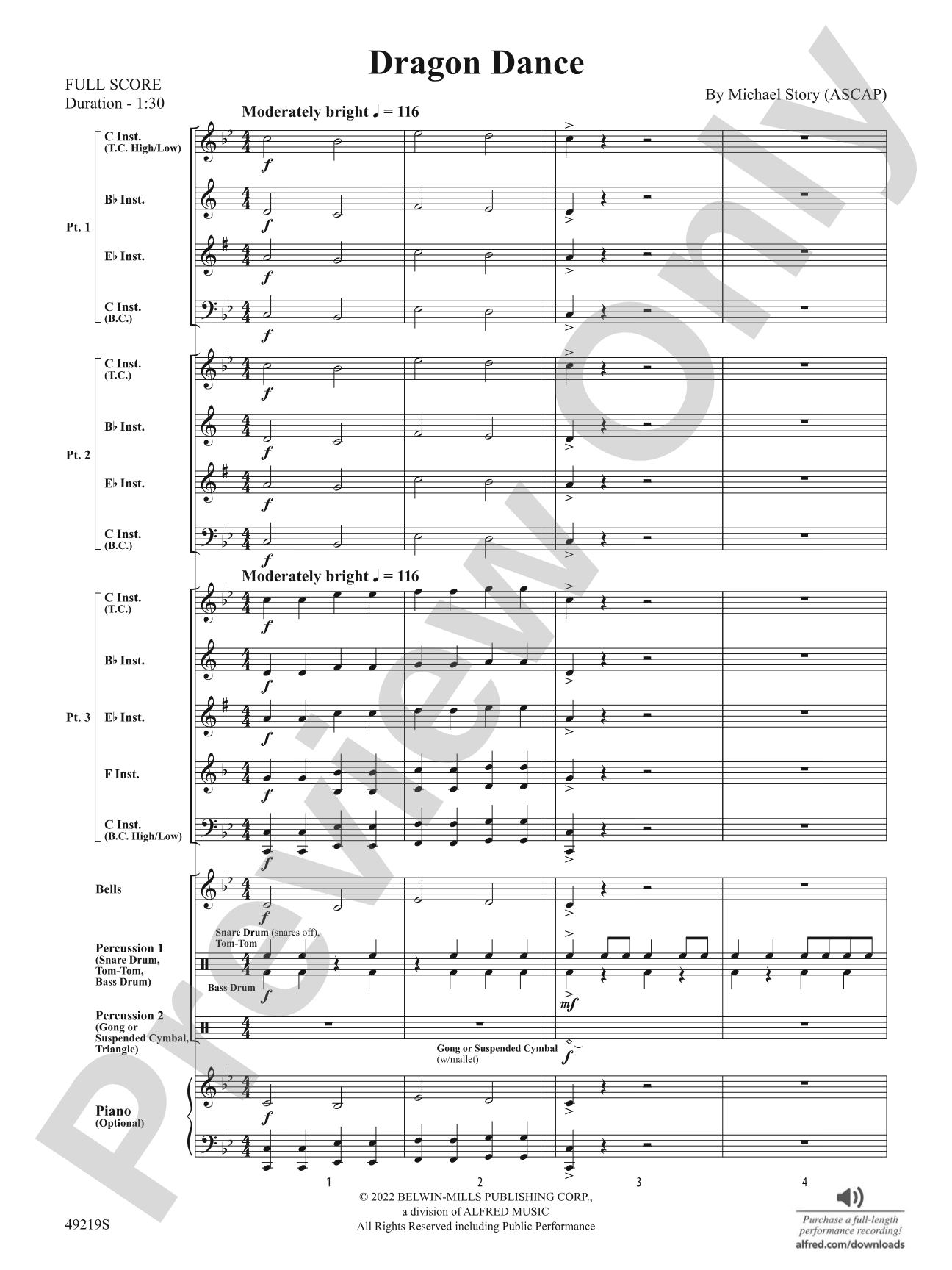 Dragon Dance: Flexible Band/String Ensemble Score & Parts