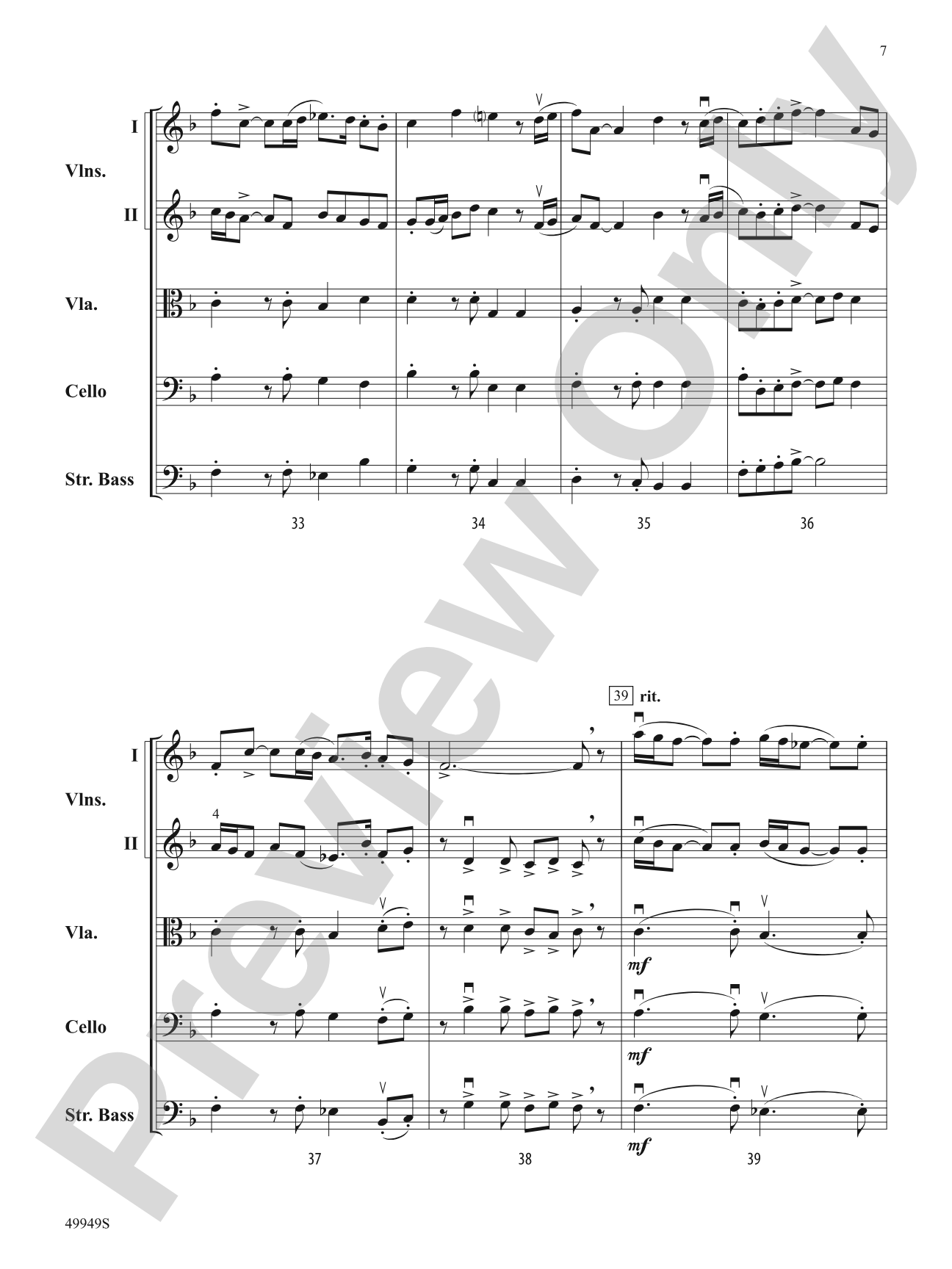 Canticle of Light: String Orchestra Conductor Score & Parts