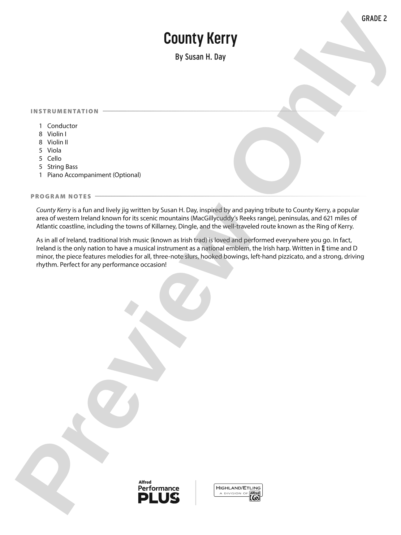 County Kerry: String Orchestra Conductor Score & Parts