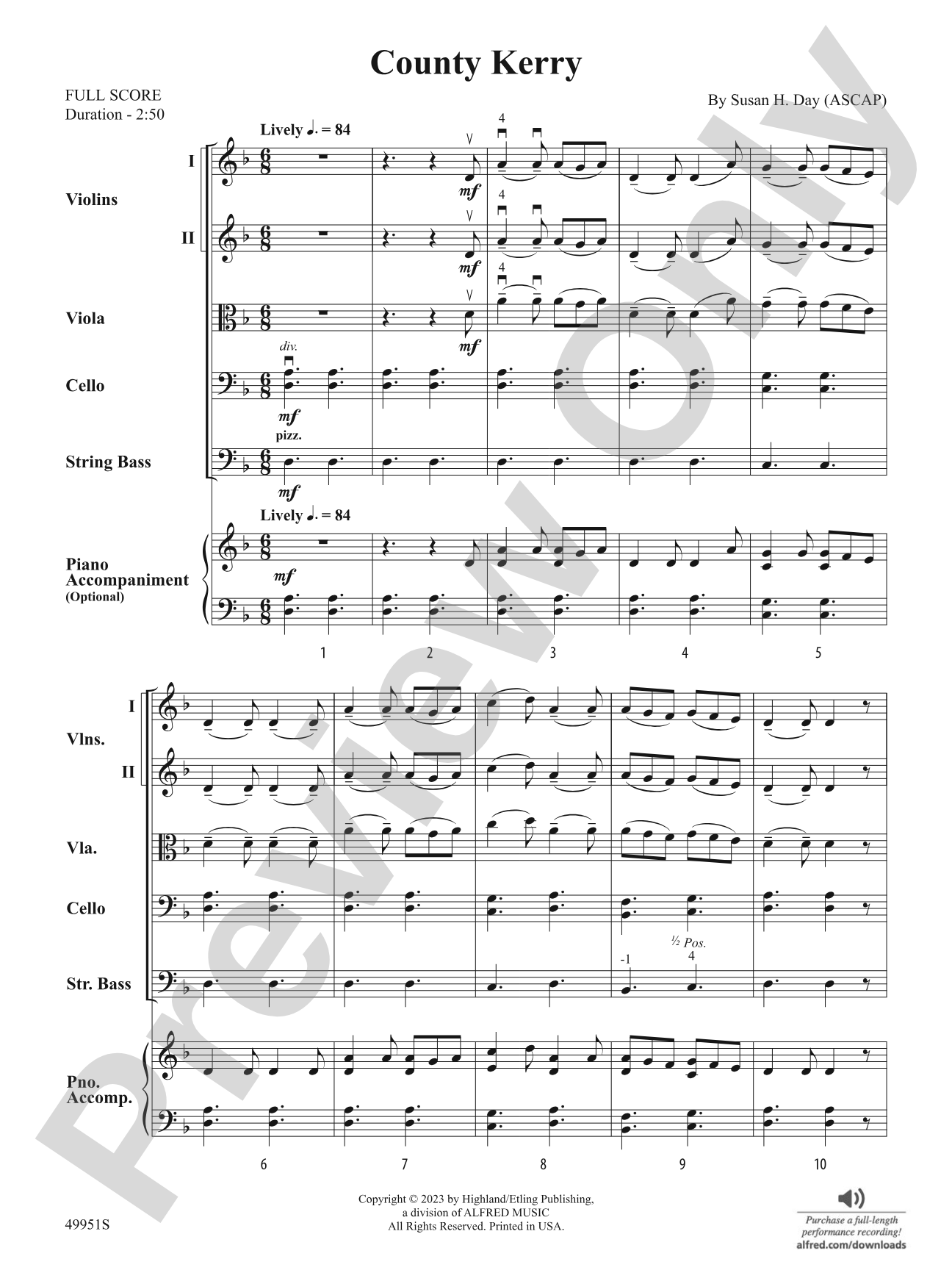 County Kerry: String Orchestra Conductor Score & Parts
