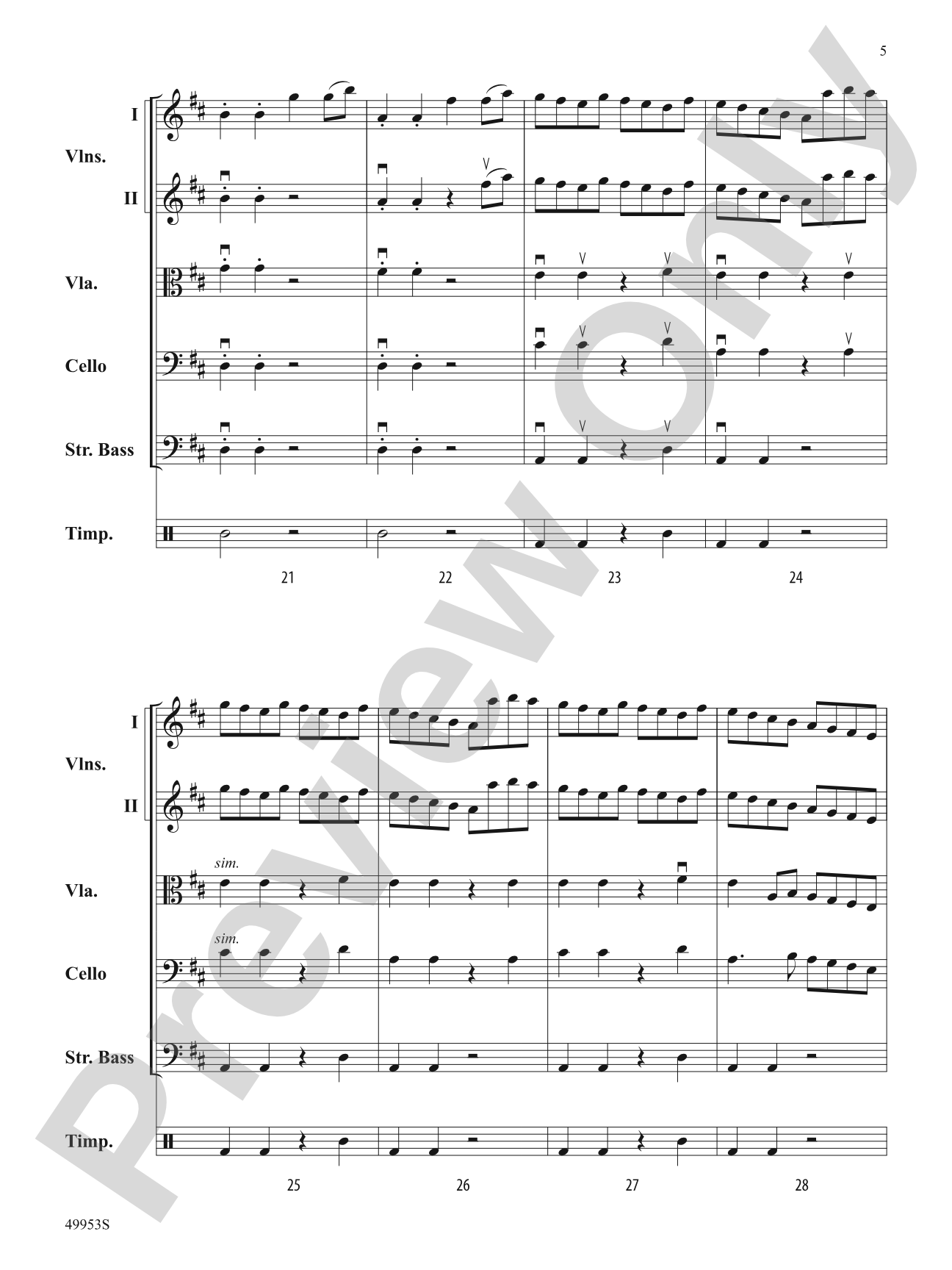 Symphony No. 104 (London): String Orchestra Conductor Score & Parts