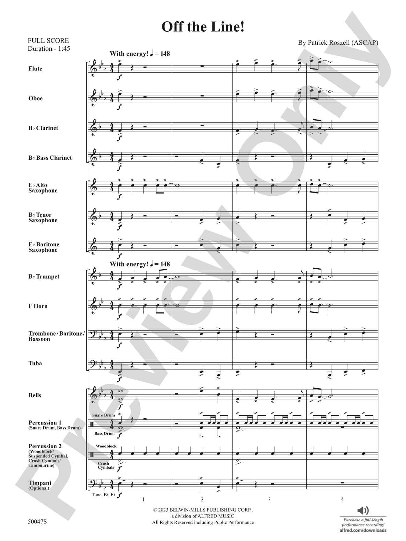 Off the Line!: Concert Band Conductor Score & Parts