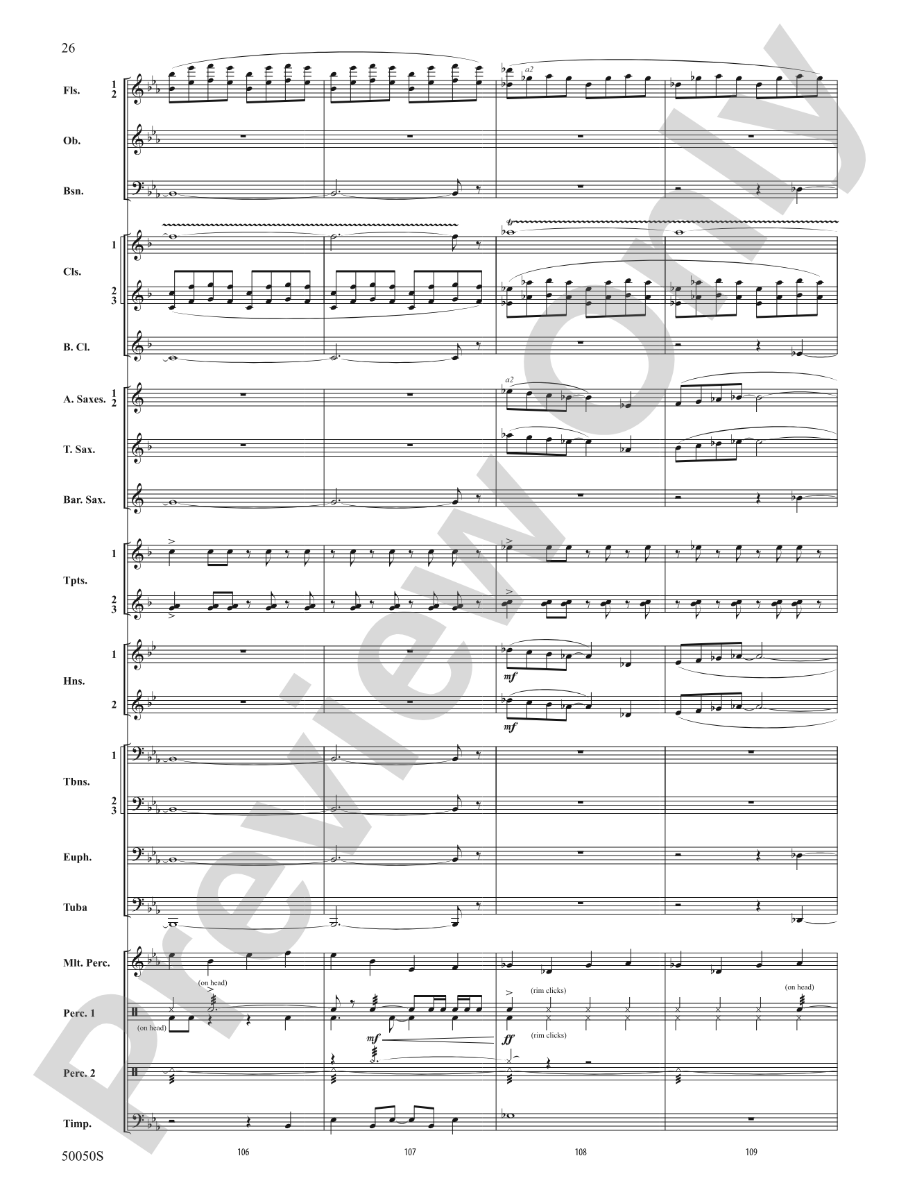 With Eyes Turned Skyward: Concert Band Conductor Score & Parts