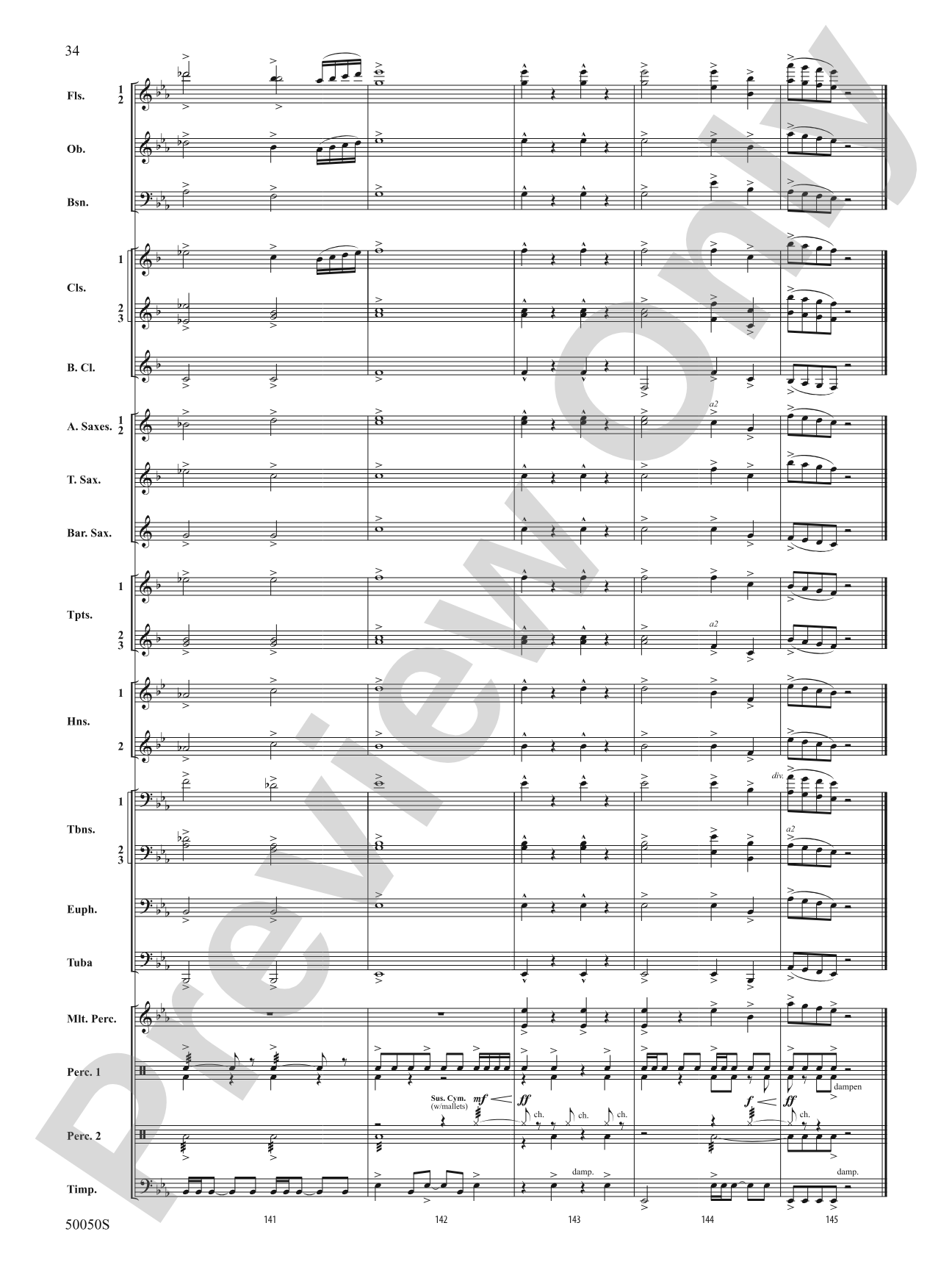 With Eyes Turned Skyward: Concert Band Conductor Score & Parts