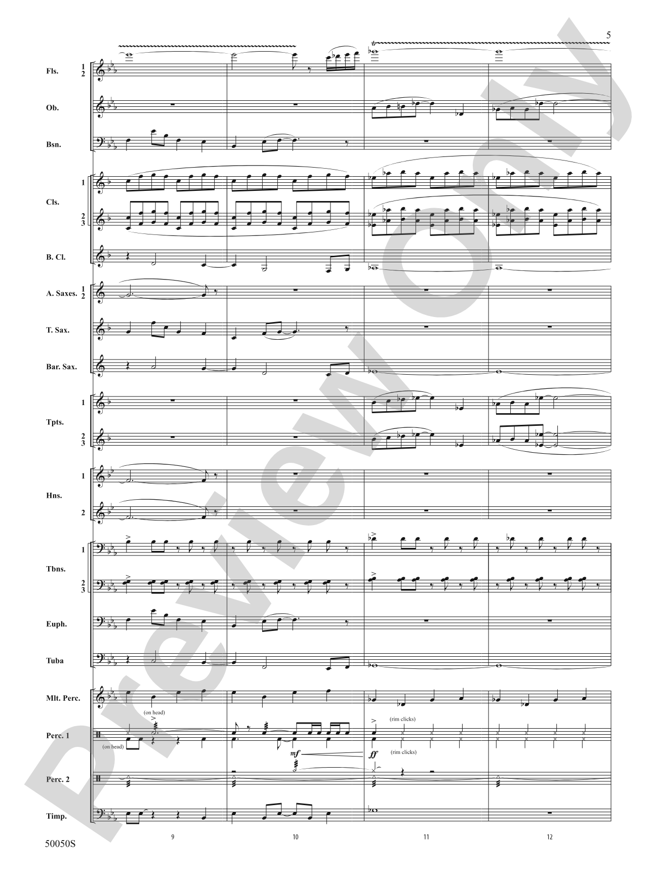 With Eyes Turned Skyward: Concert Band Conductor Score & Parts