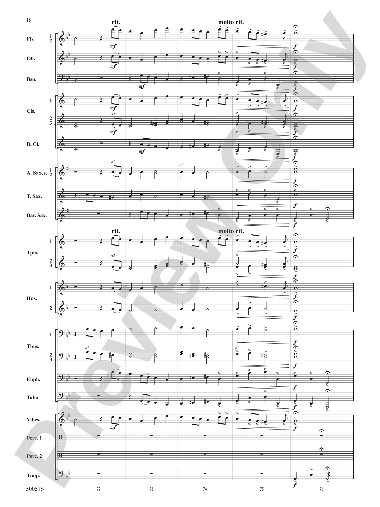 Bourrée: Concert Band Conductor Score & Parts