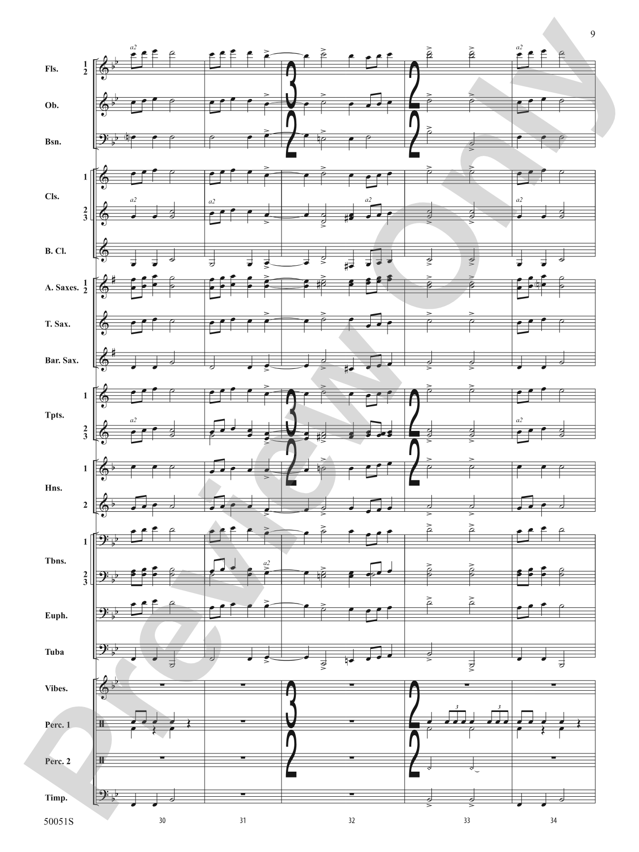 Bourrée: Concert Band Conductor Score & Parts