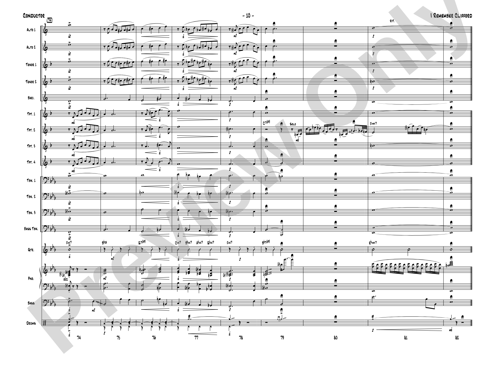 I Remember Clifford: Score