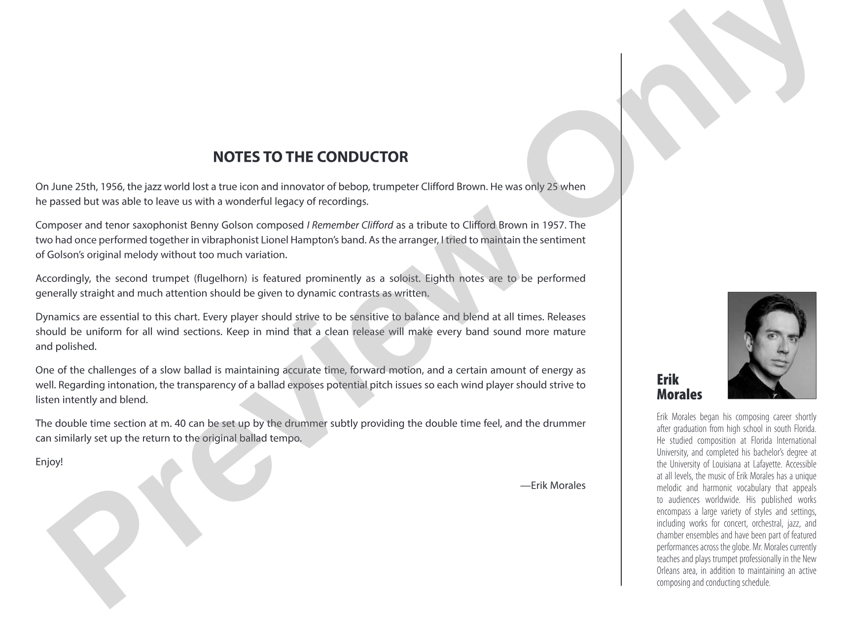 I Remember Clifford: Score