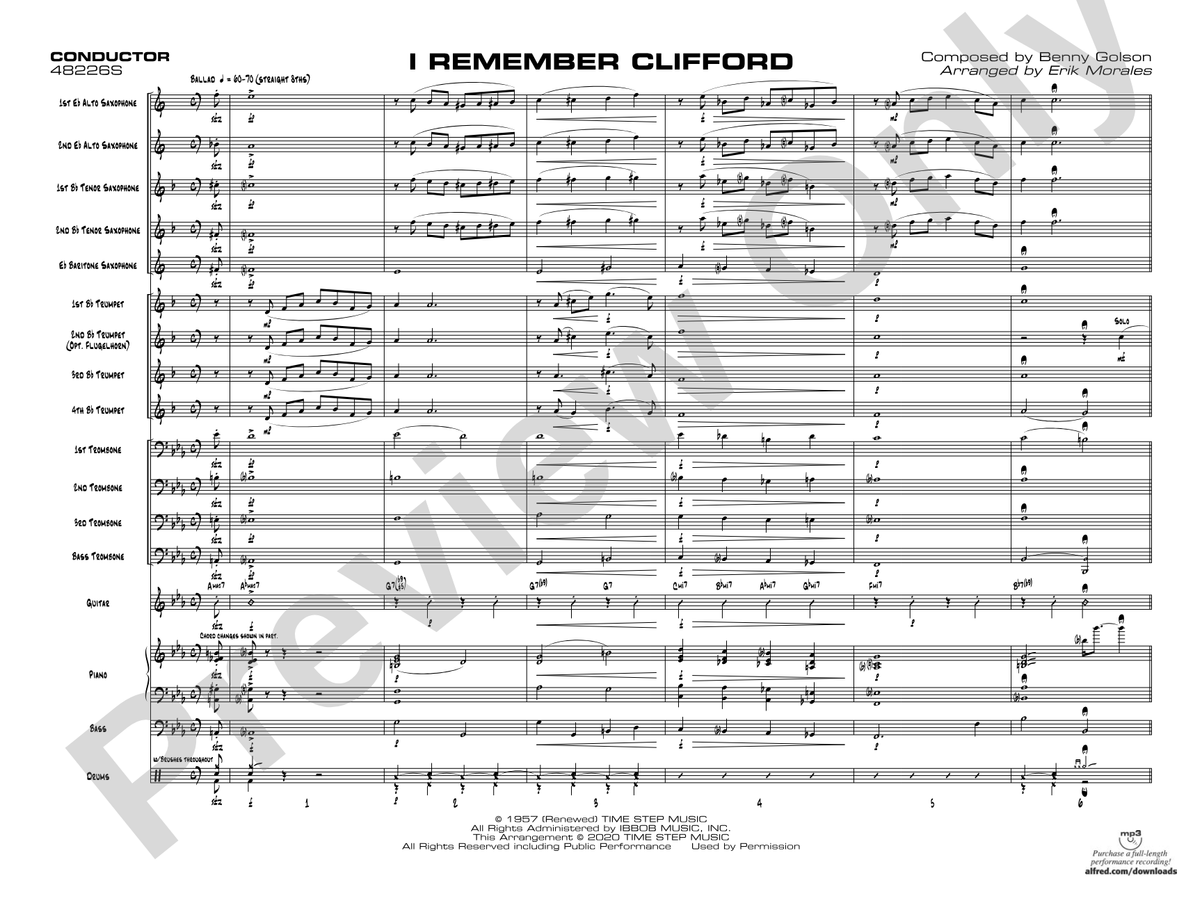 I Remember Clifford: Score