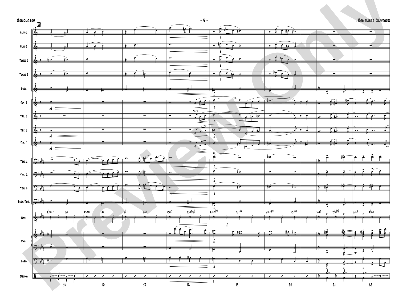 I Remember Clifford: Score