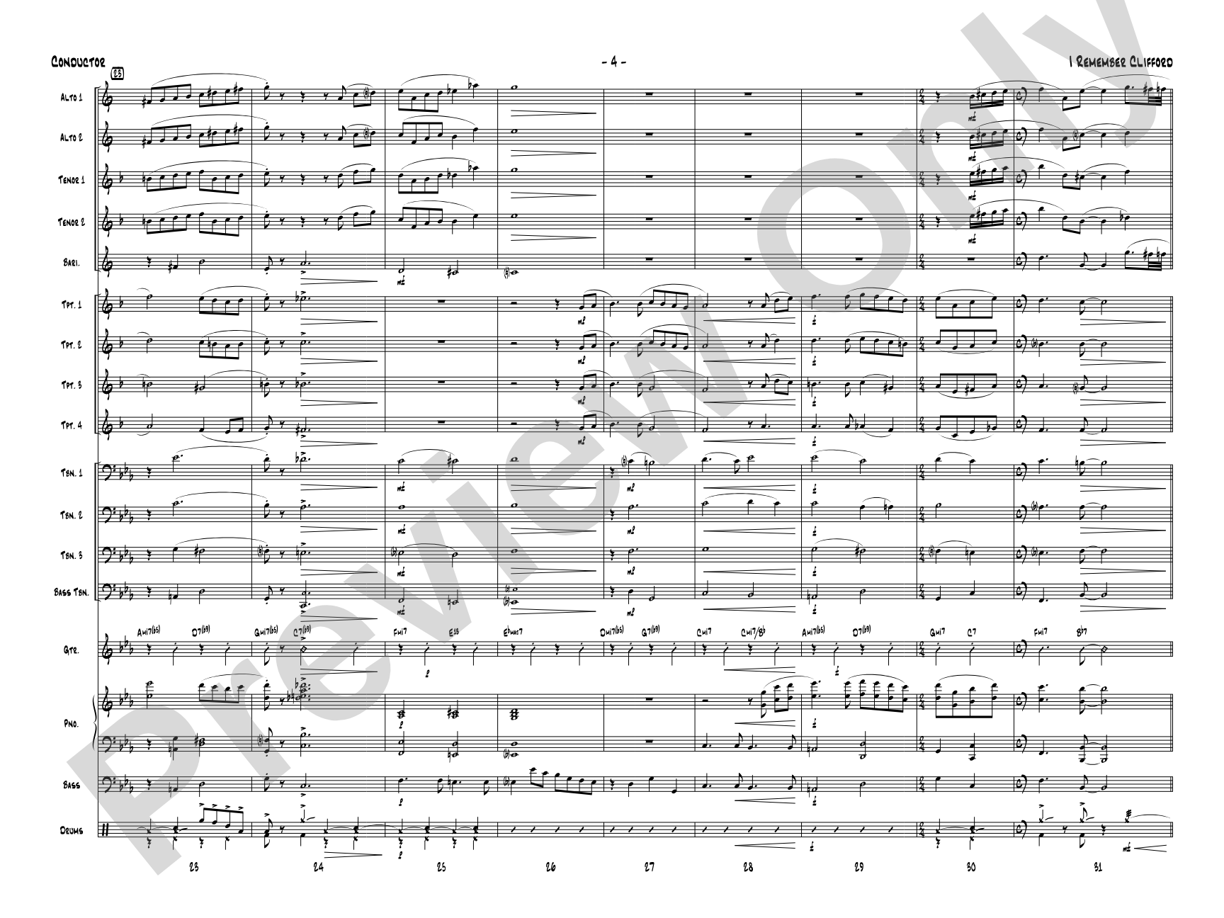 I Remember Clifford: Score