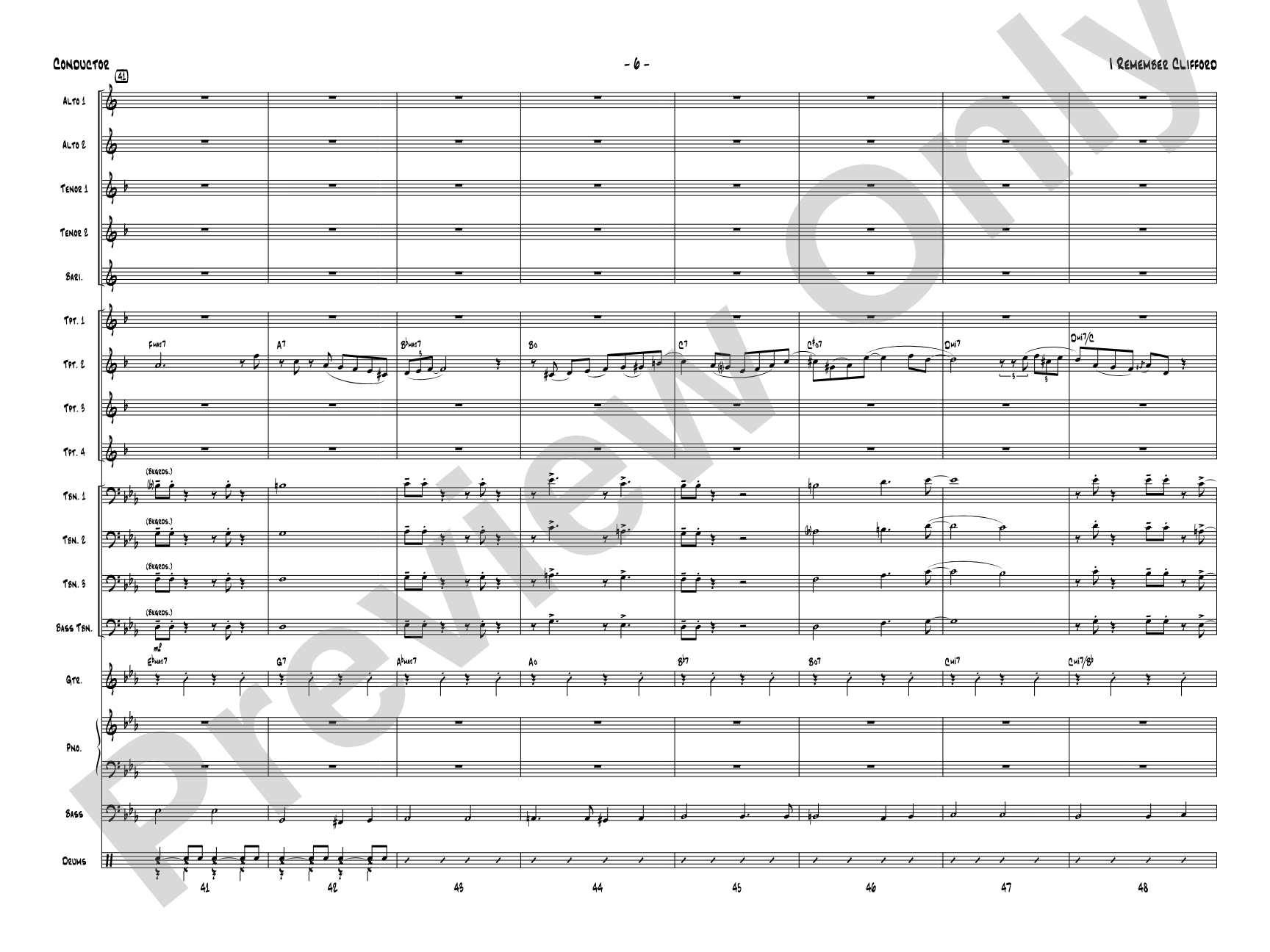 I Remember Clifford: Score