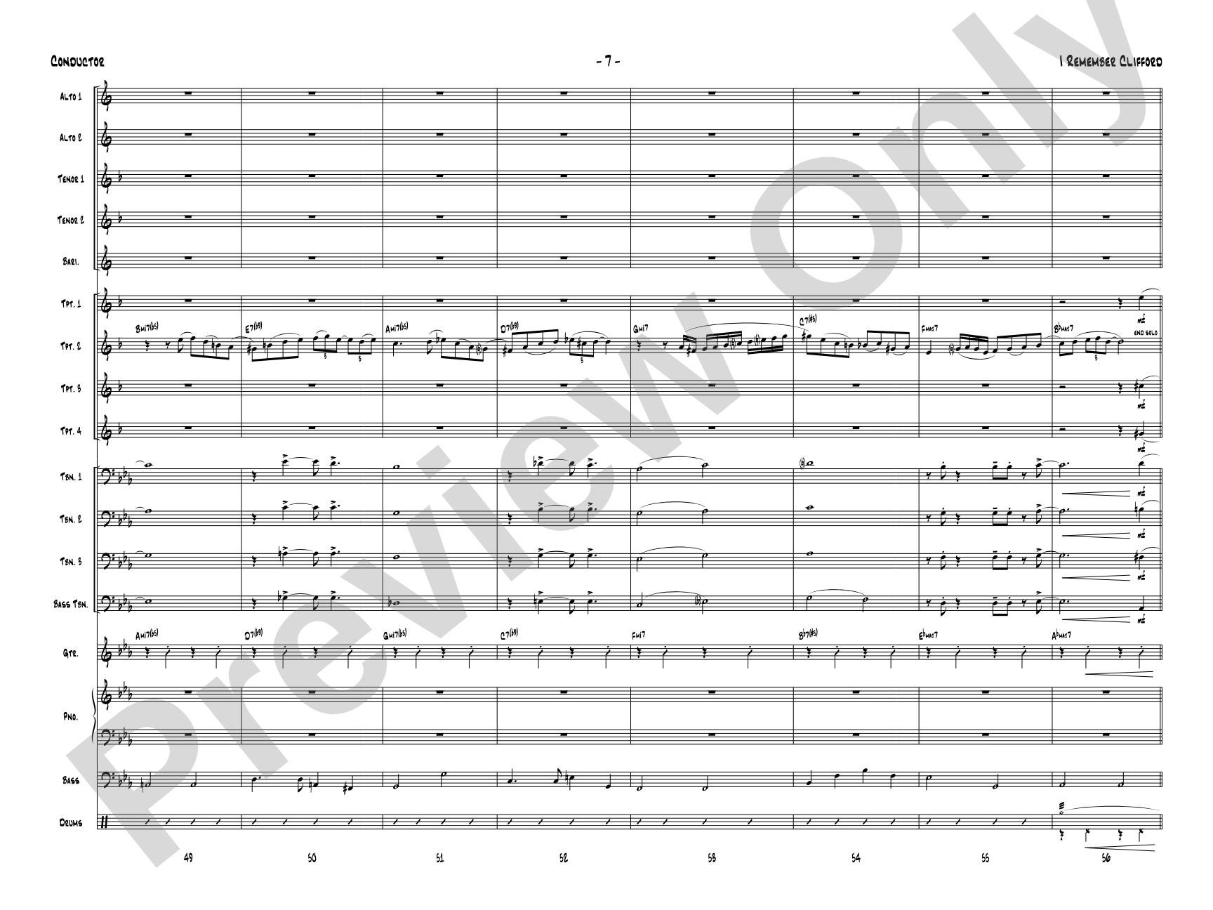 I Remember Clifford: Score