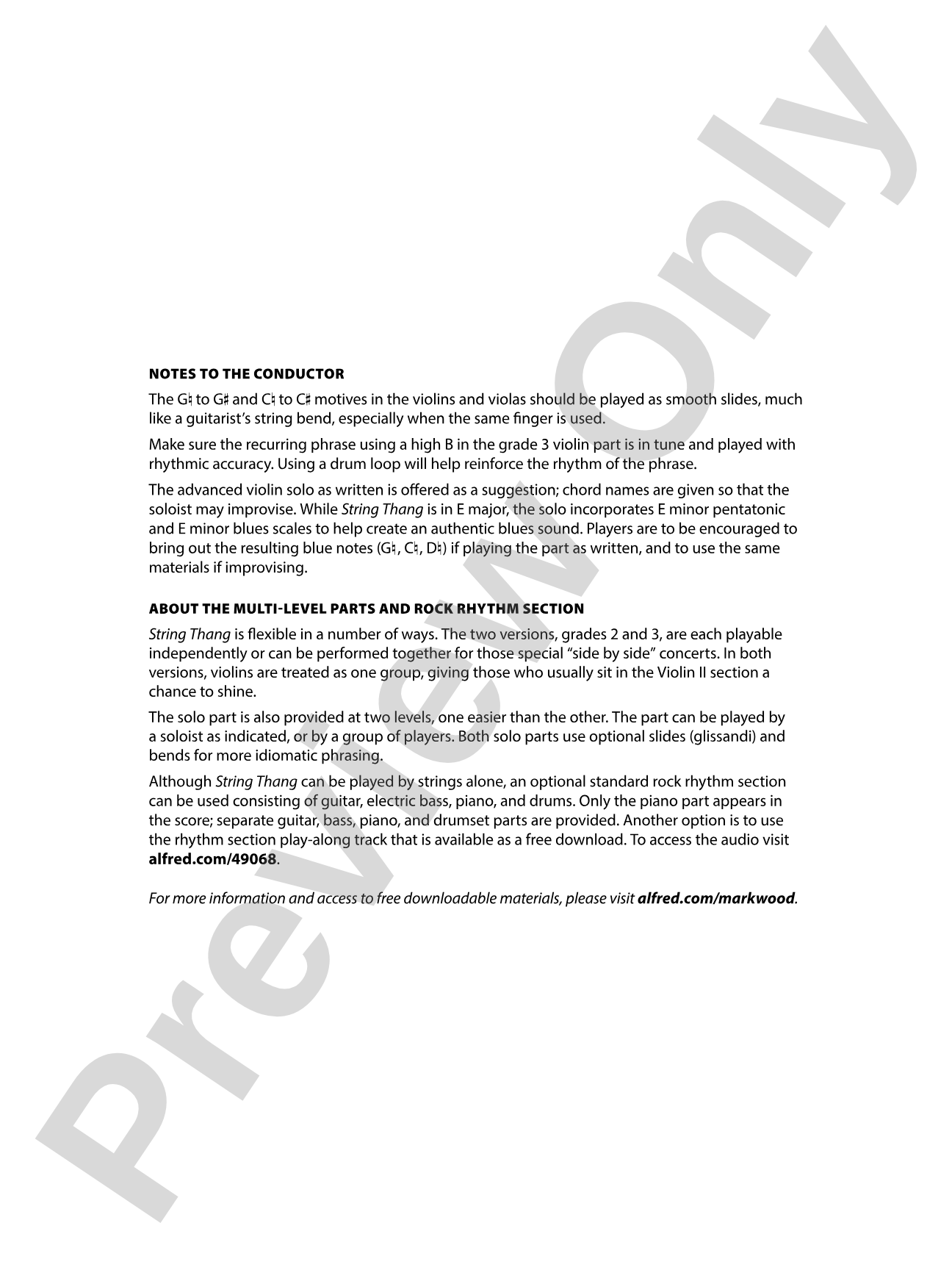 String Thang: String Orchestra Conductor Score & Parts