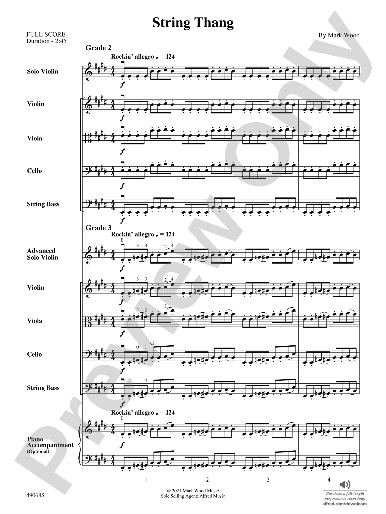 String Thang: String Orchestra Conductor Score & Parts