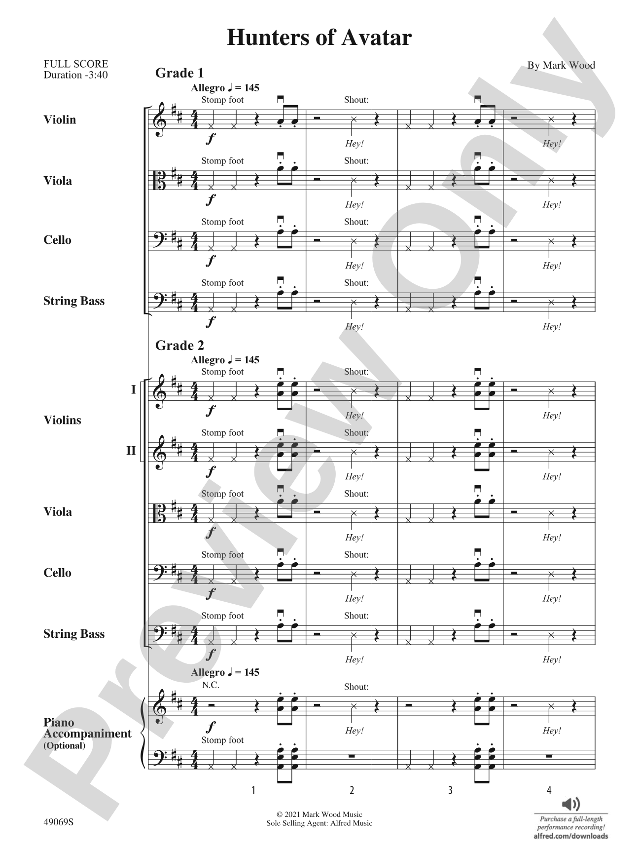 Hunters of Avatar: String Orchestra Conductor Score & Parts