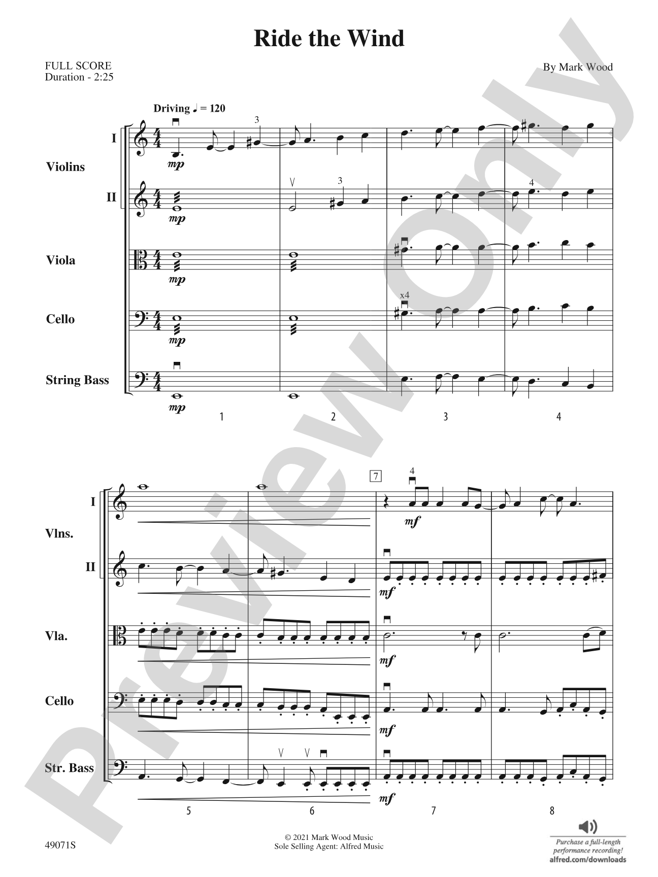 Ride the Wind: String Orchestra Conductor Score & Parts
