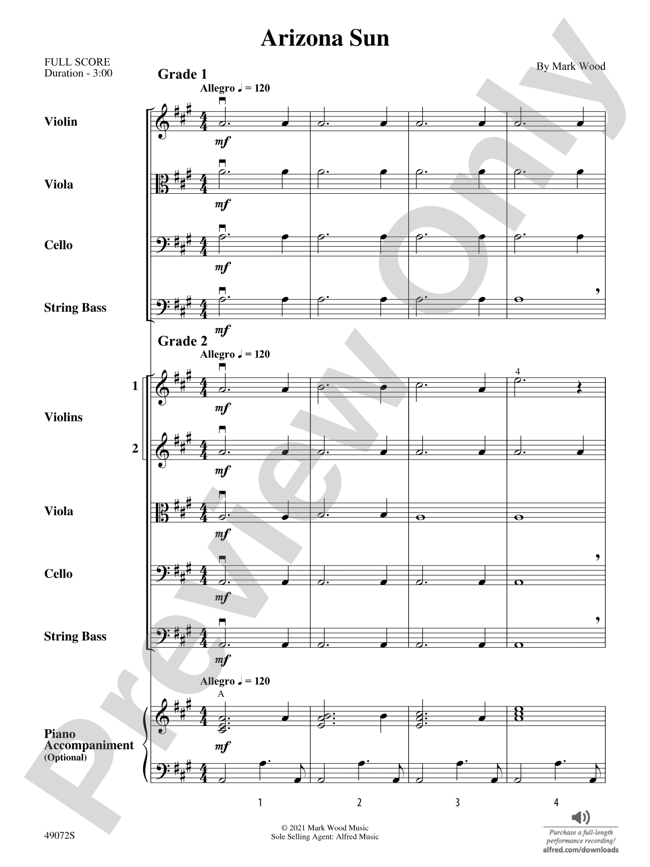 Arizona Sun: String Orchestra Conductor Score & Parts