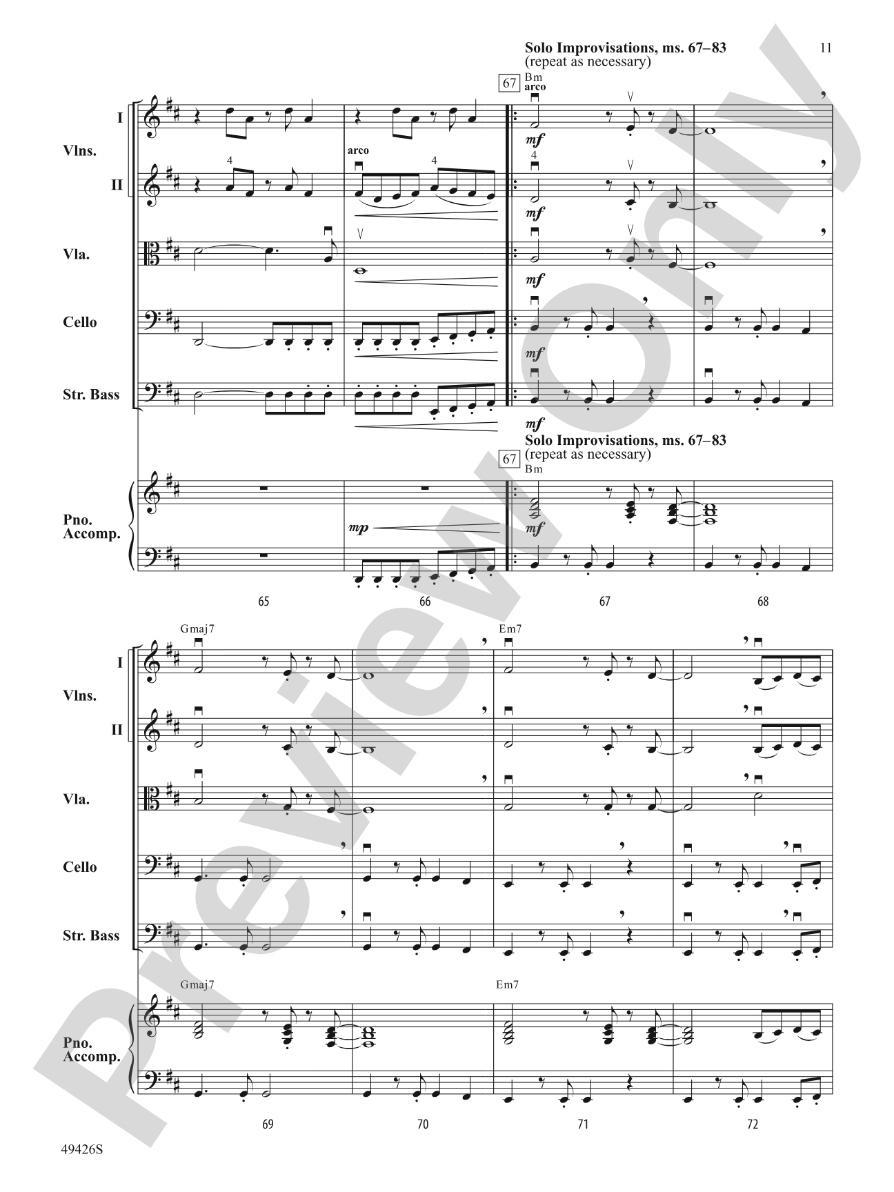 Come Fly with Me: String Orchestra Conductor Score & Parts