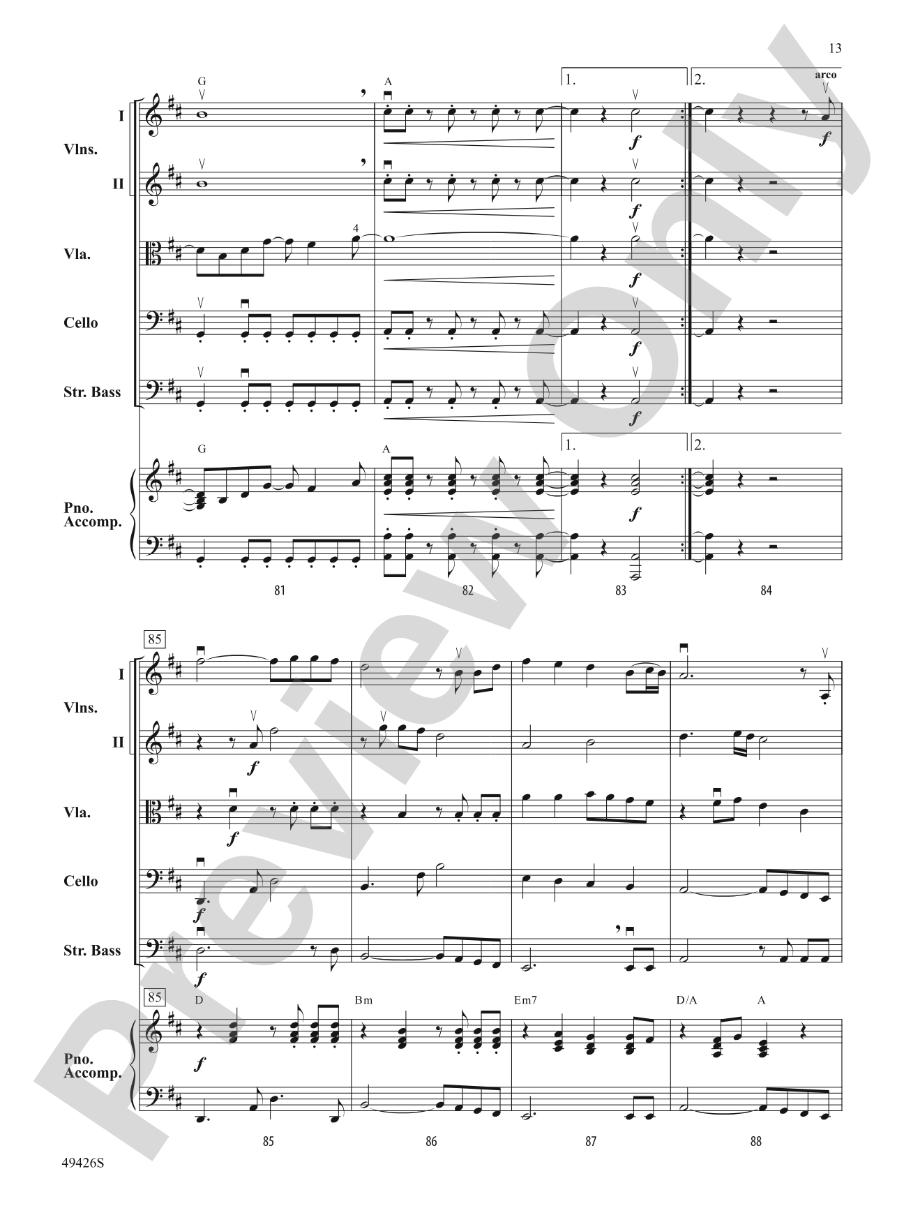 Come Fly with Me: String Orchestra Conductor Score & Parts