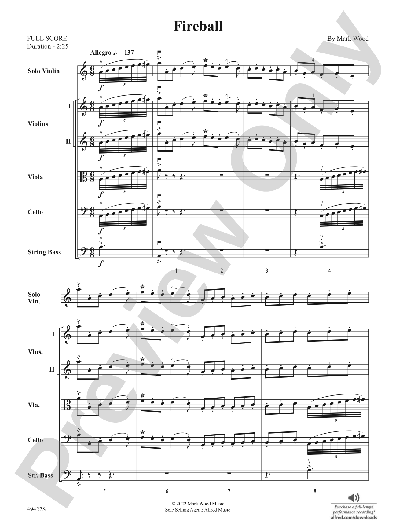 Fireball: String Orchestra Conductor Score & Parts
