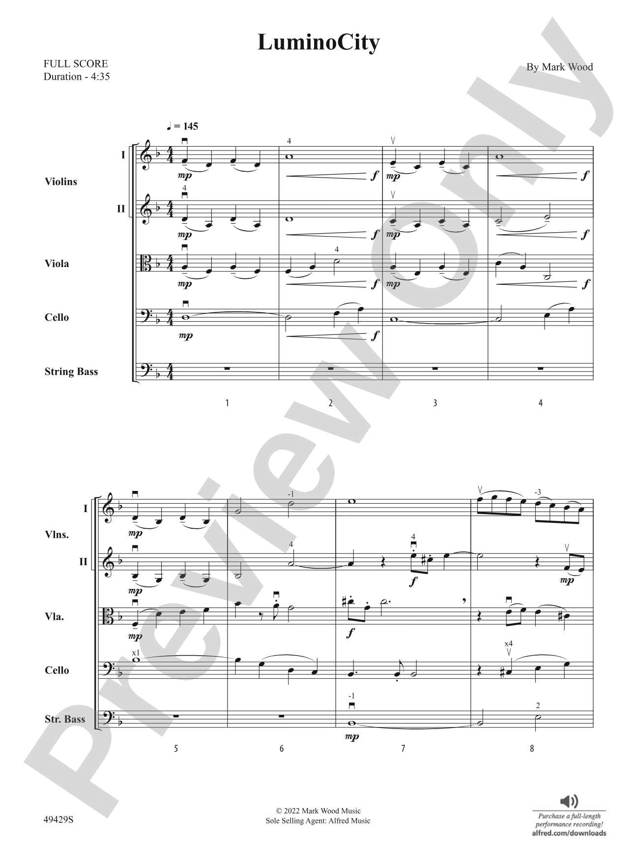 LuminoCity: String Orchestra Conductor Score & Parts