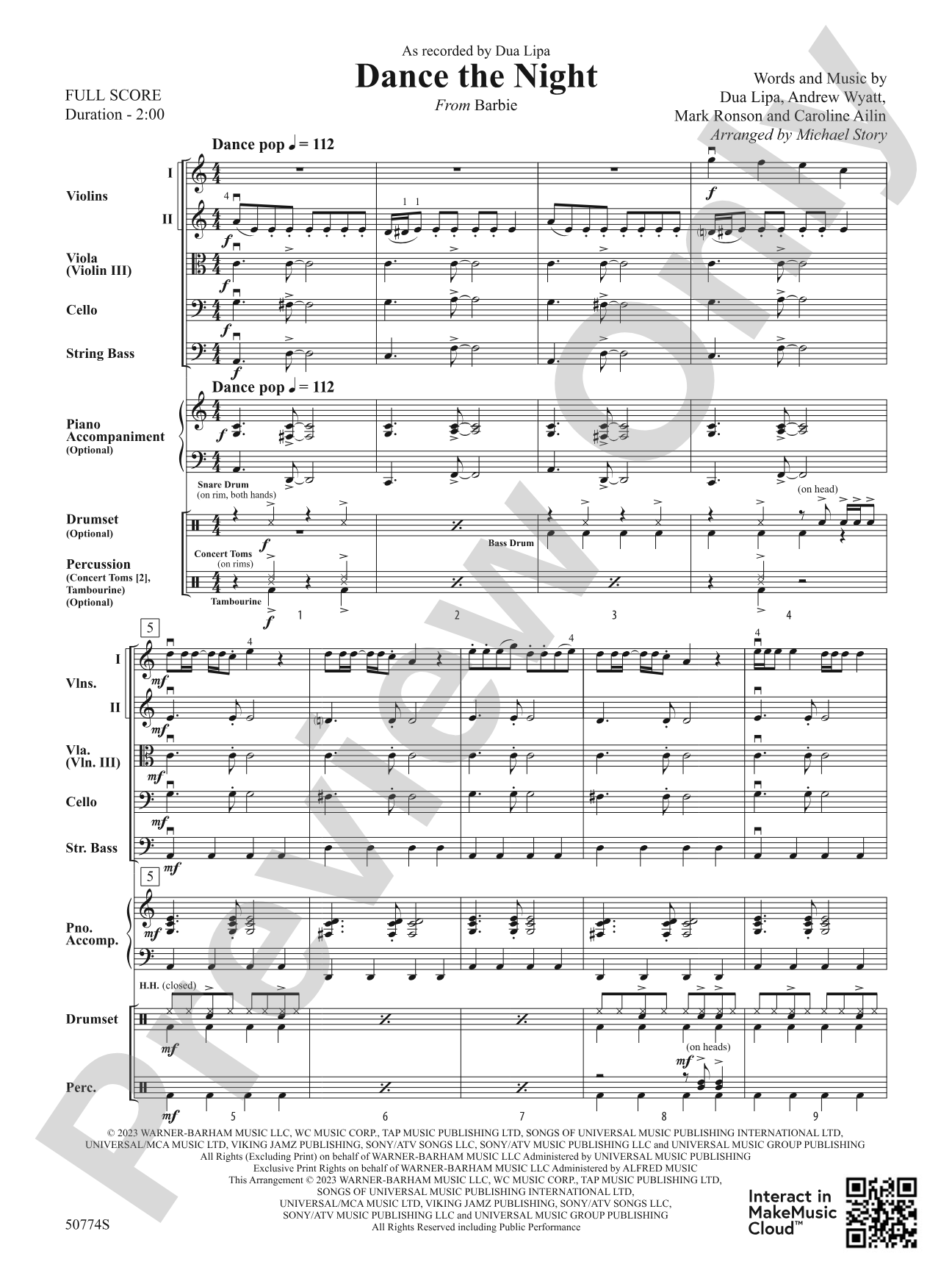 Dance the Night: String Orchestra Conductor Score & Parts