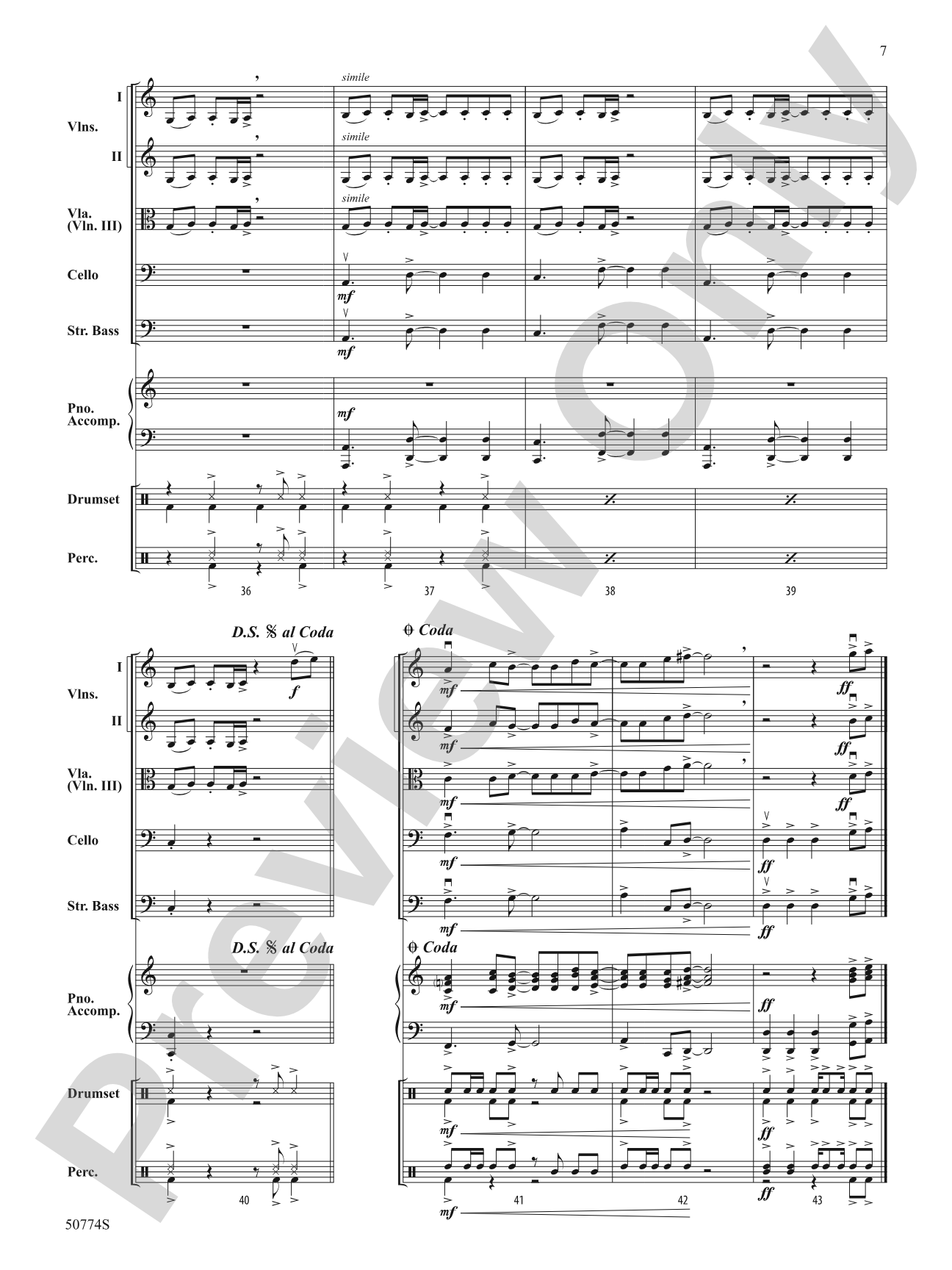 Dance the Night: String Orchestra Conductor Score & Parts