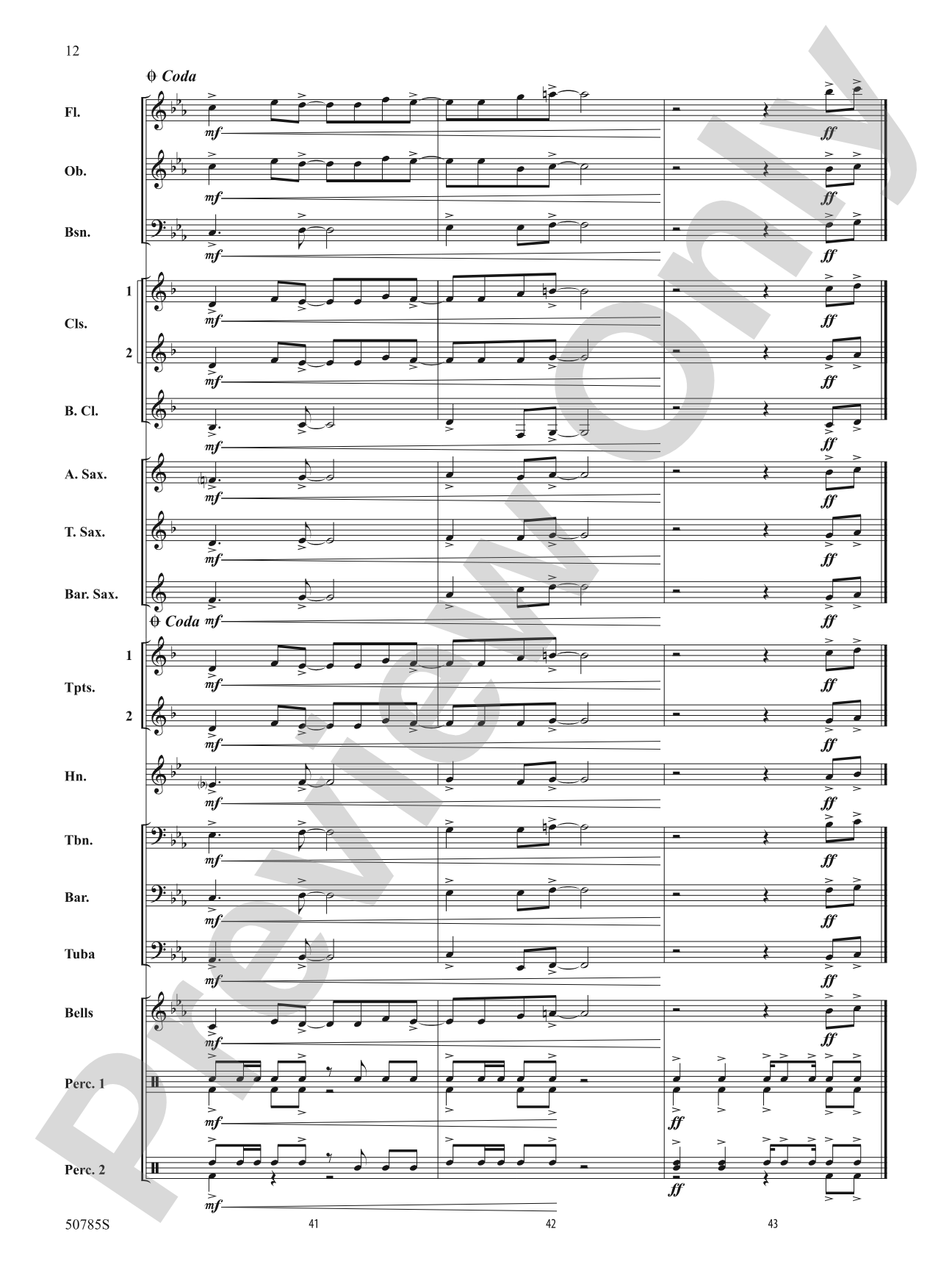 Dance the Night: Concert Band Conductor Score & Parts