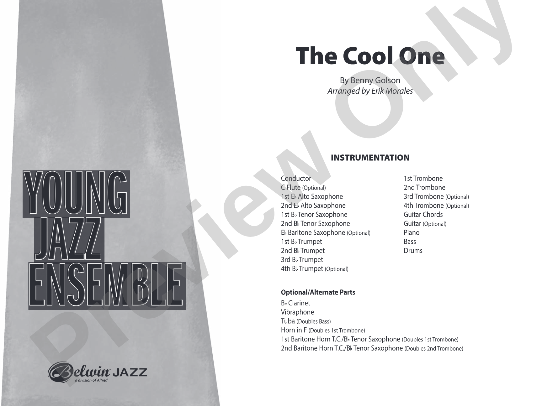 The Cool One: Jazz Ensemble Conductor Score & Parts