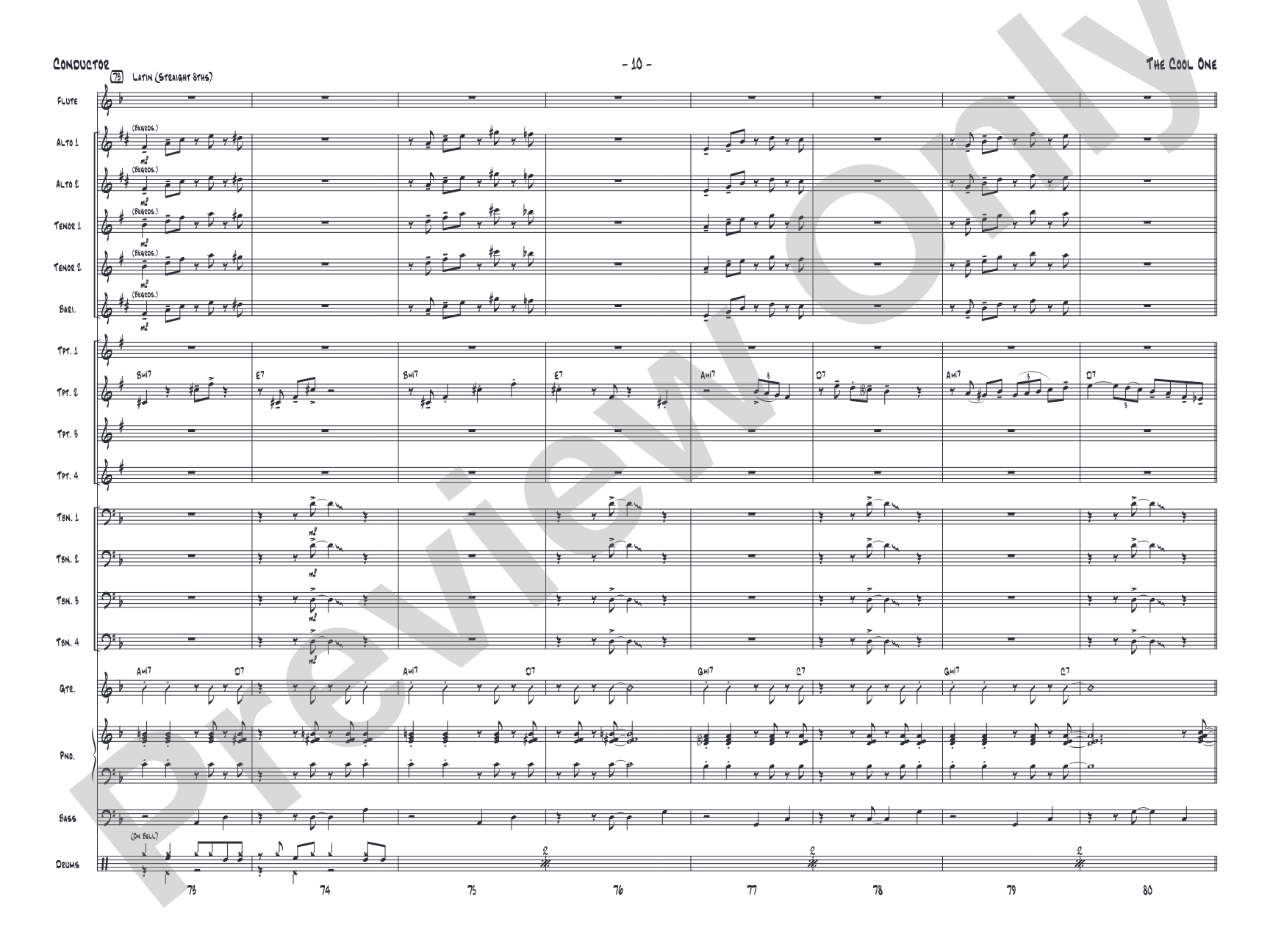The Cool One: Jazz Ensemble Conductor Score & Parts
