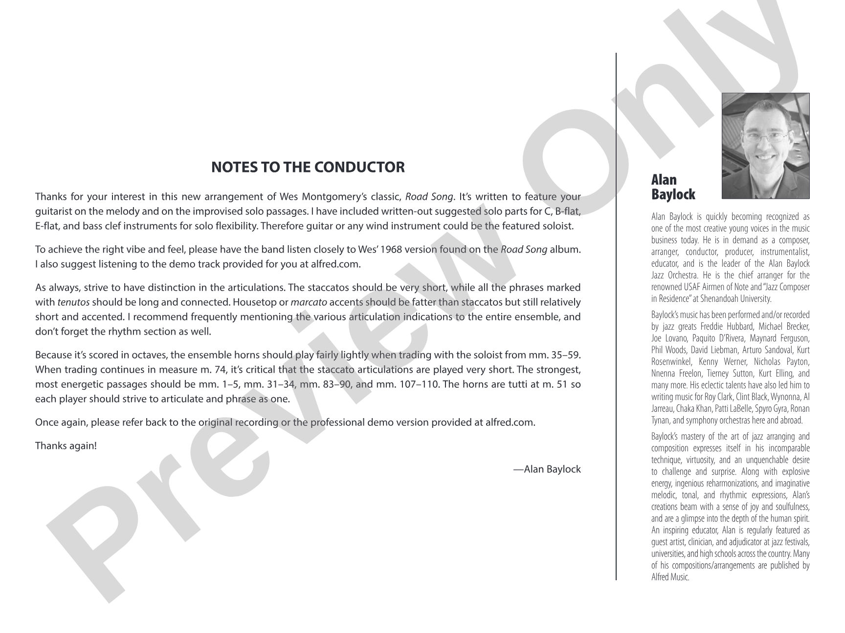 Road Song: Jazz Ensemble Conductor Score & Parts