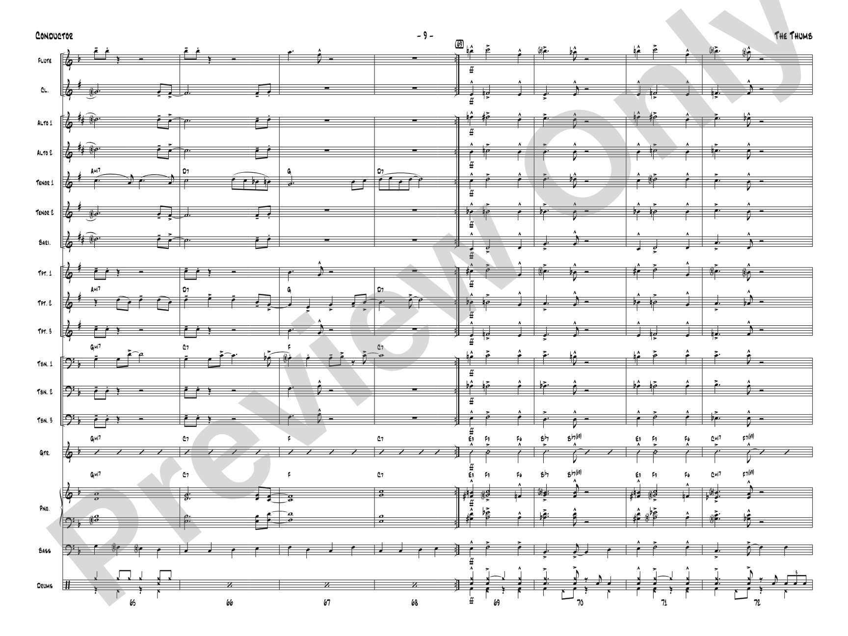 The Thumb: Jazz Ensemble Conductor Score & Parts