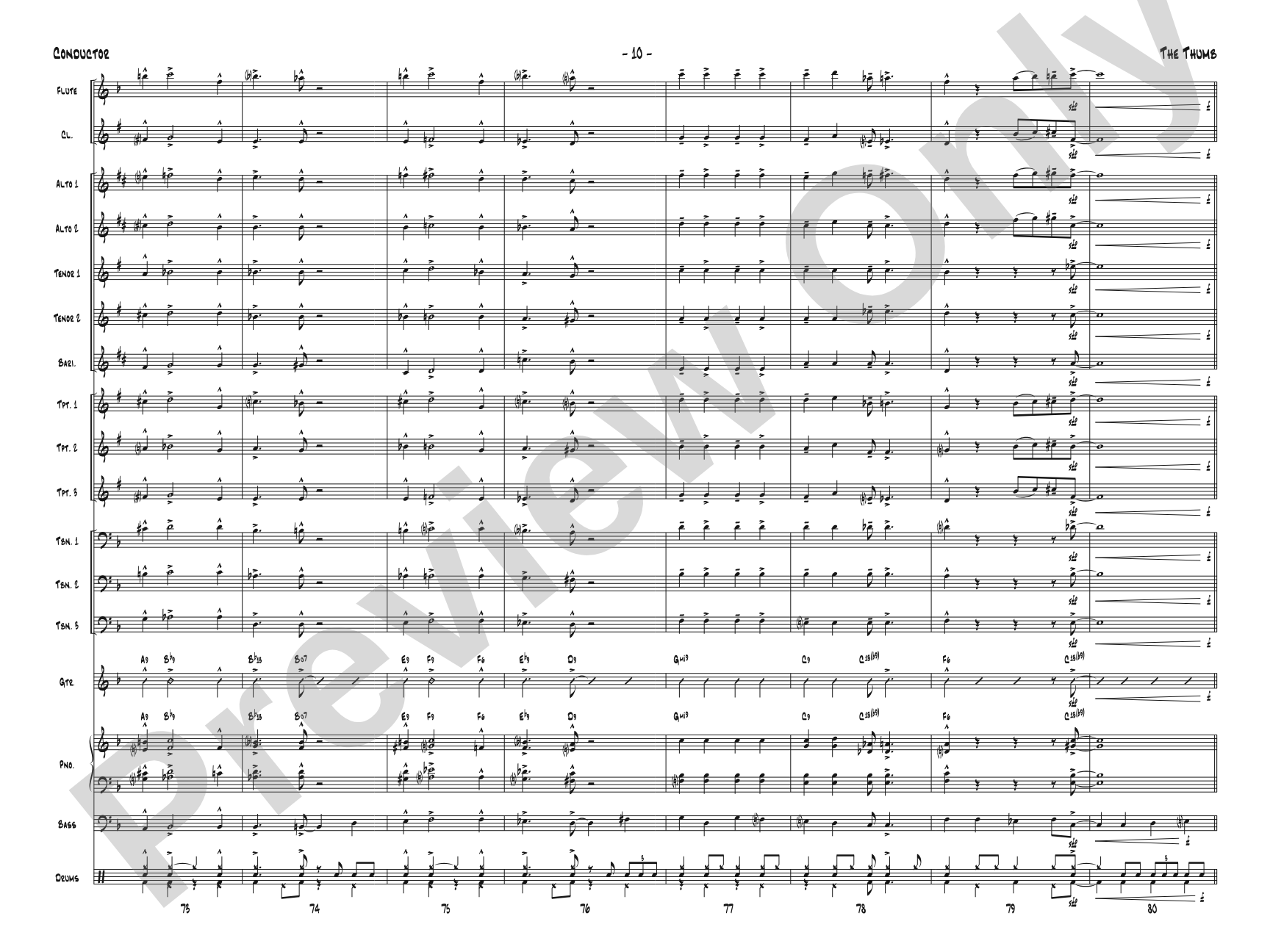 The Thumb: Jazz Ensemble Conductor Score & Parts
