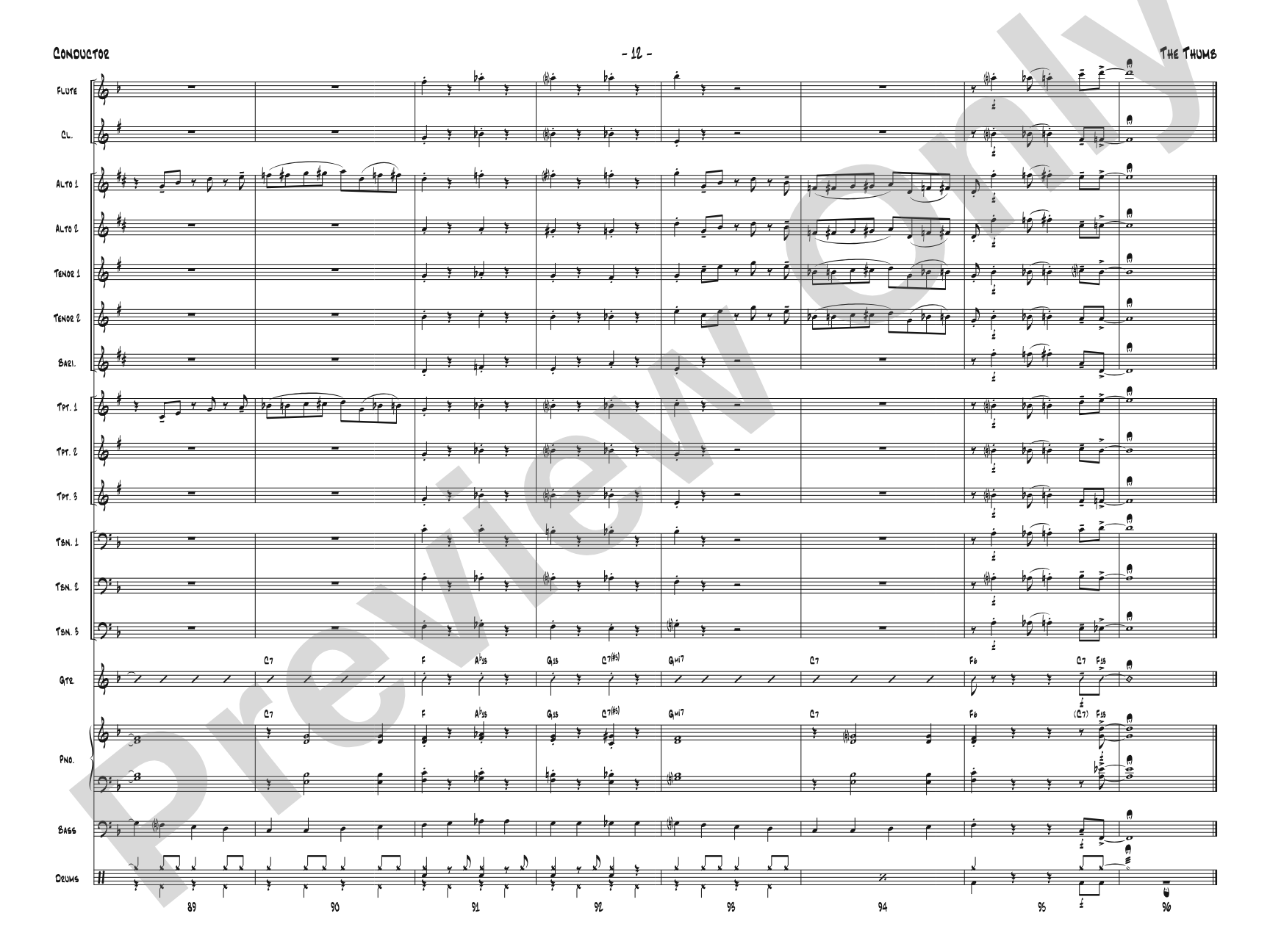 The Thumb: Jazz Ensemble Conductor Score & Parts