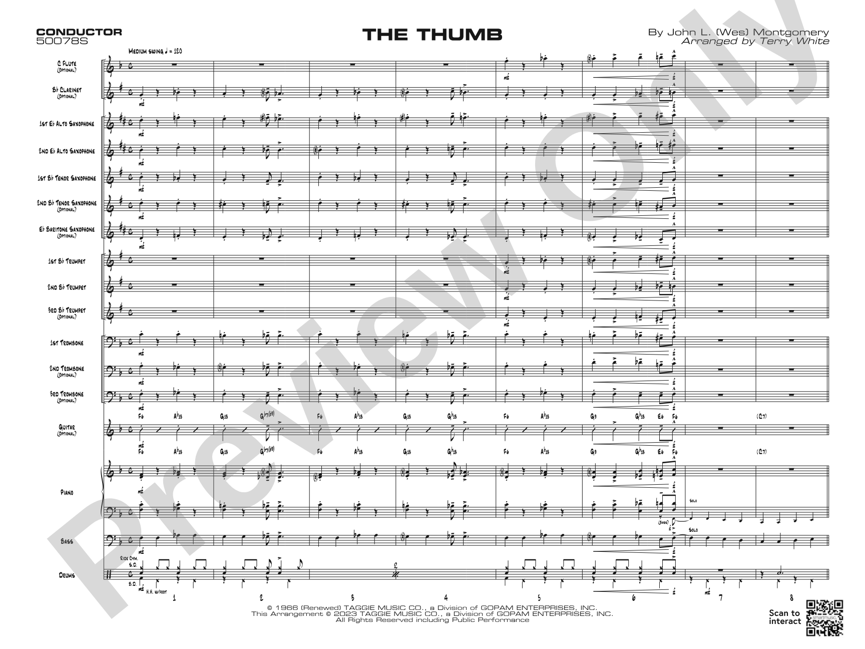 The Thumb: Jazz Ensemble Conductor Score & Parts