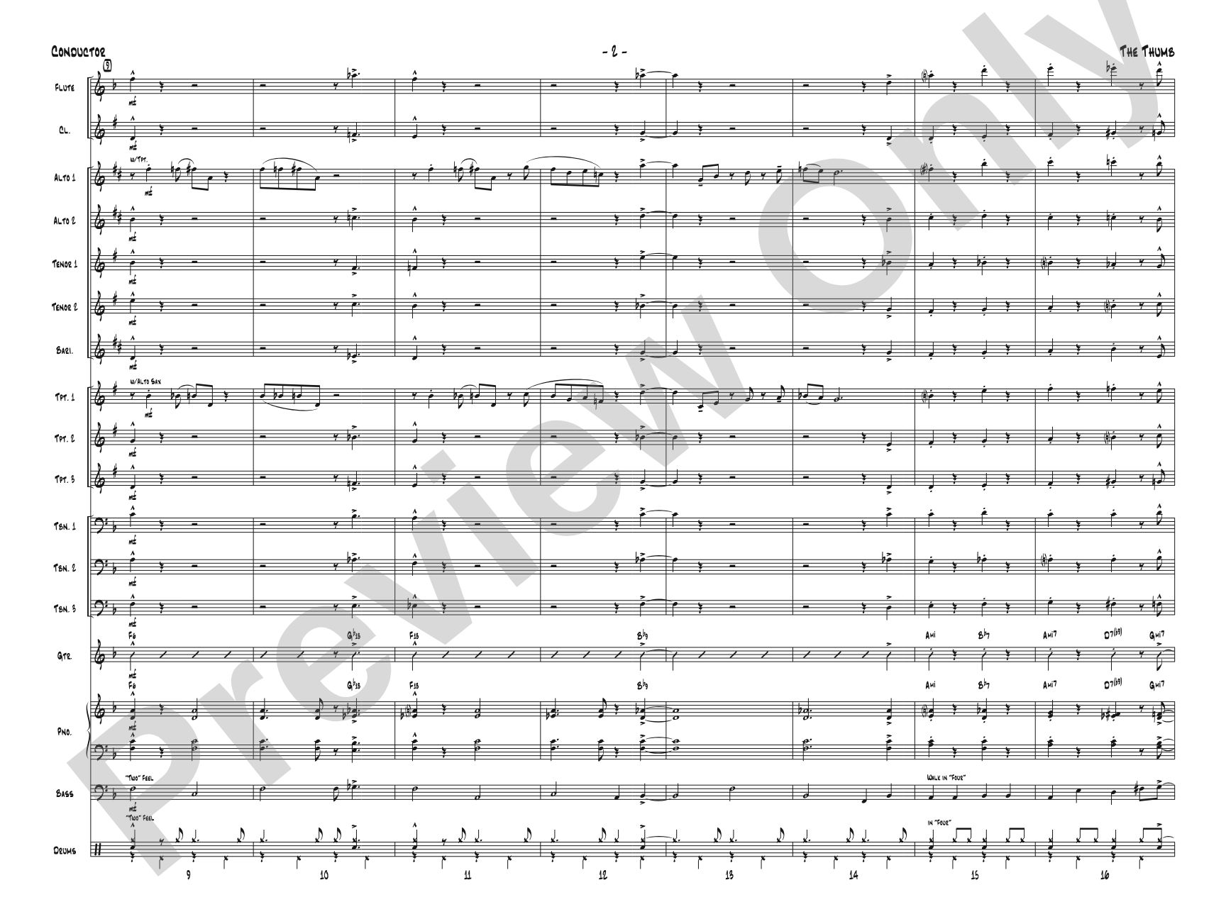 The Thumb: Jazz Ensemble Conductor Score & Parts