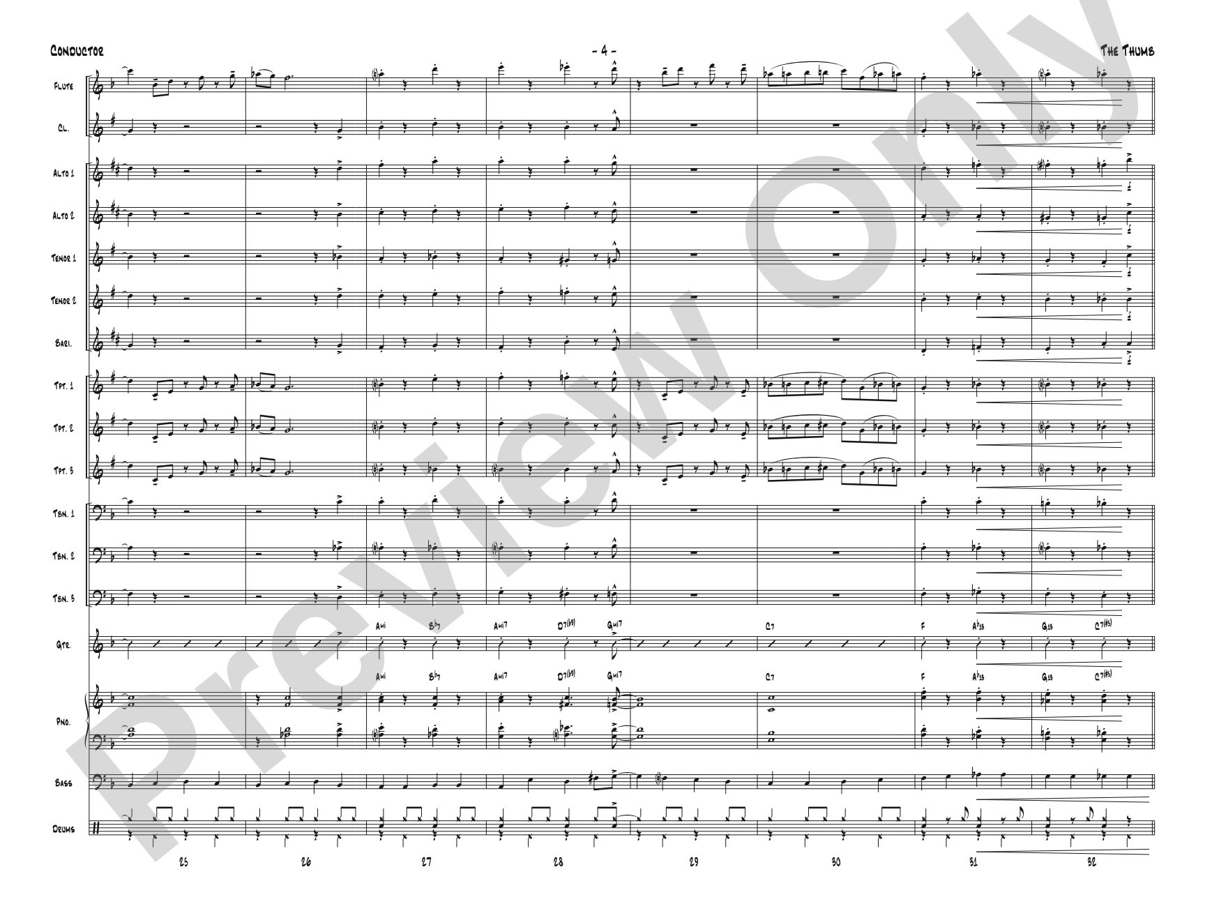 The Thumb: Jazz Ensemble Conductor Score & Parts