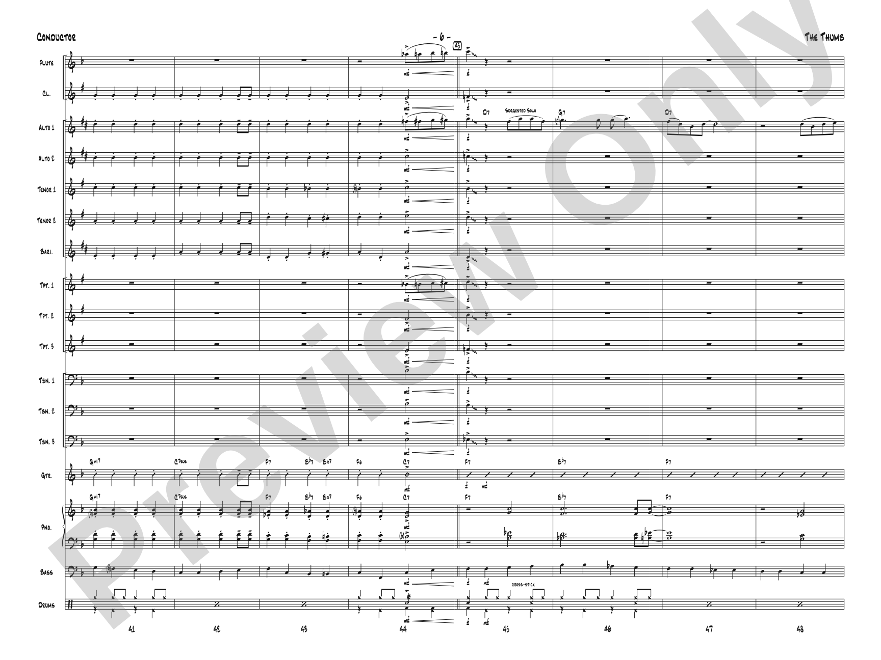The Thumb: Jazz Ensemble Conductor Score & Parts