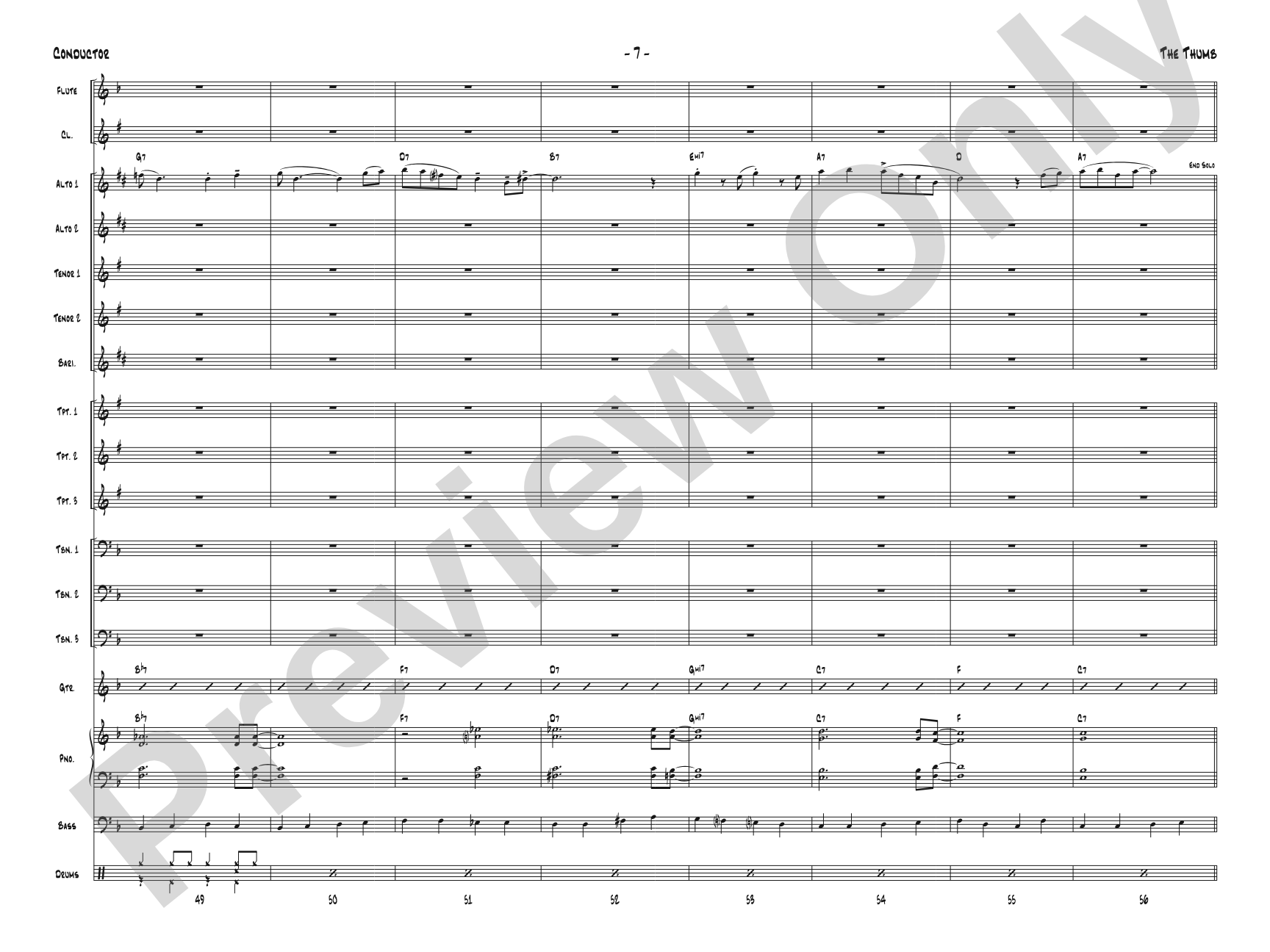 The Thumb: Jazz Ensemble Conductor Score & Parts