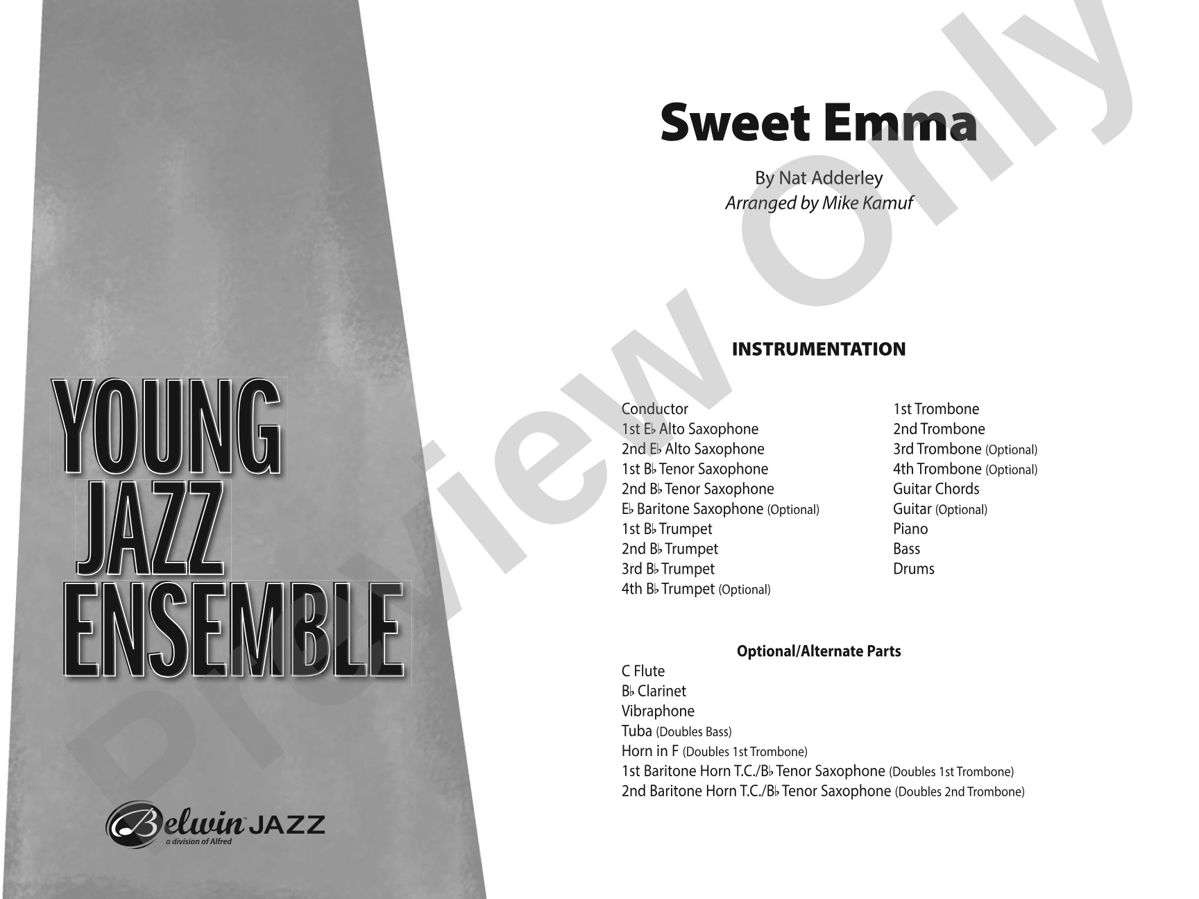 Sweet Emma: Jazz Ensemble Conductor Score & Parts